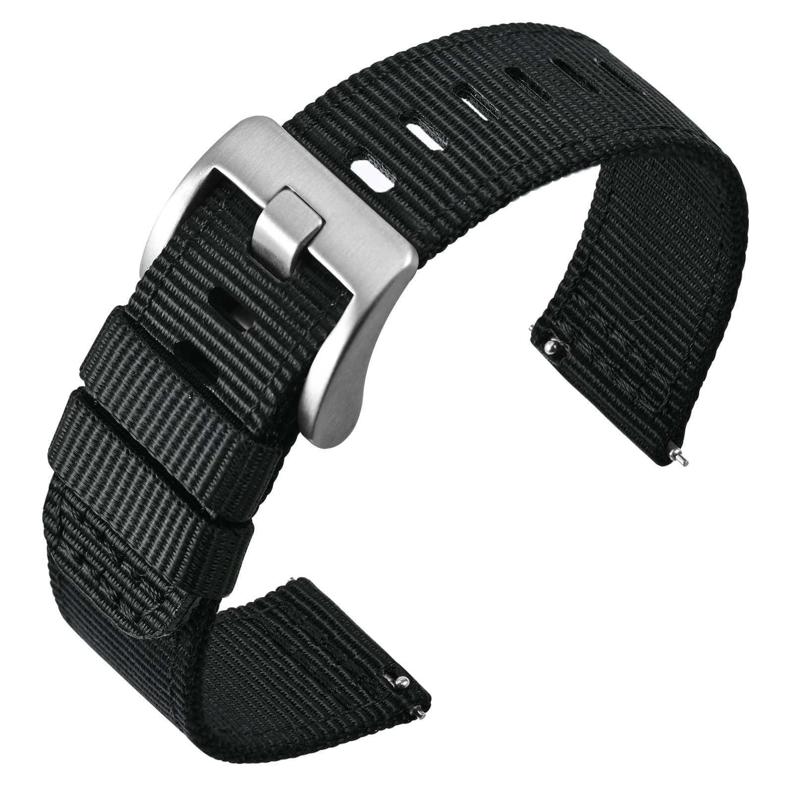 ANNEFIT Quick Release Watch Bands, Military Nylon Watch Strap for Men, Multiple Colors & Width (18mm, 19mm, 20mm, 22mm, 24mm)