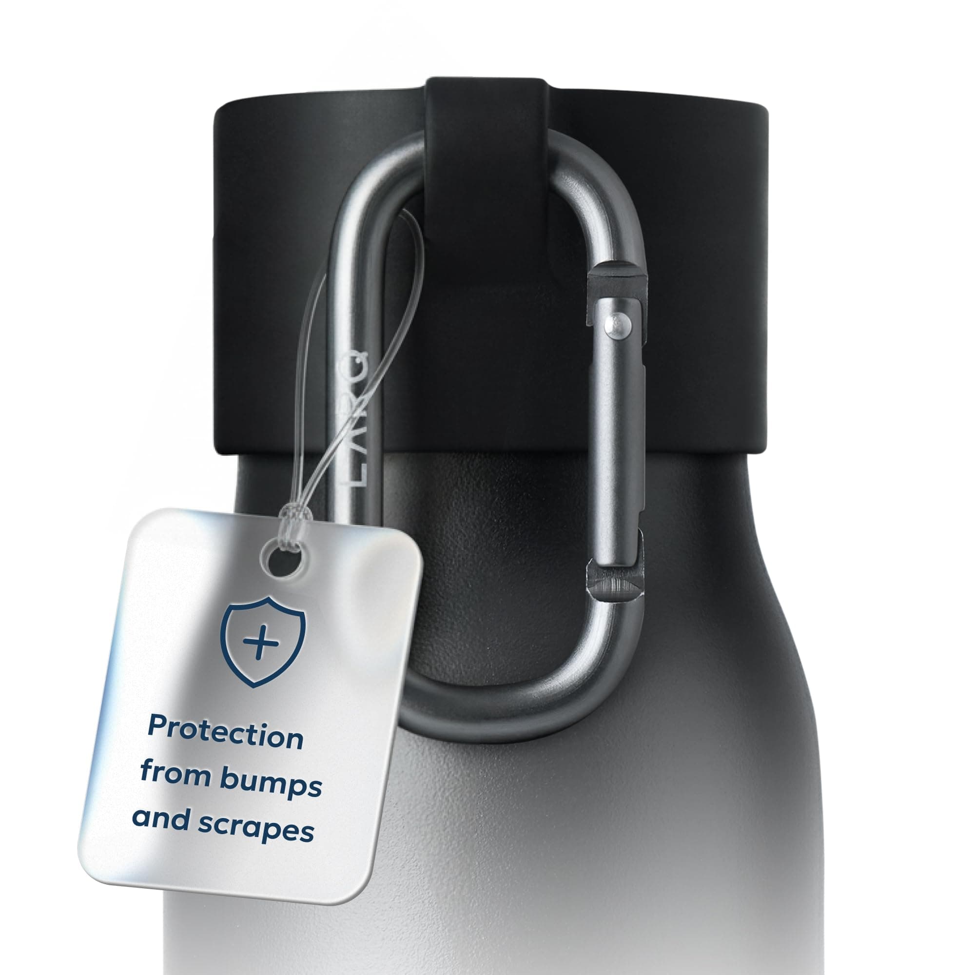 LARQ Active Loop - Black - bump protector for your LARQ cap with easy carry carabiner