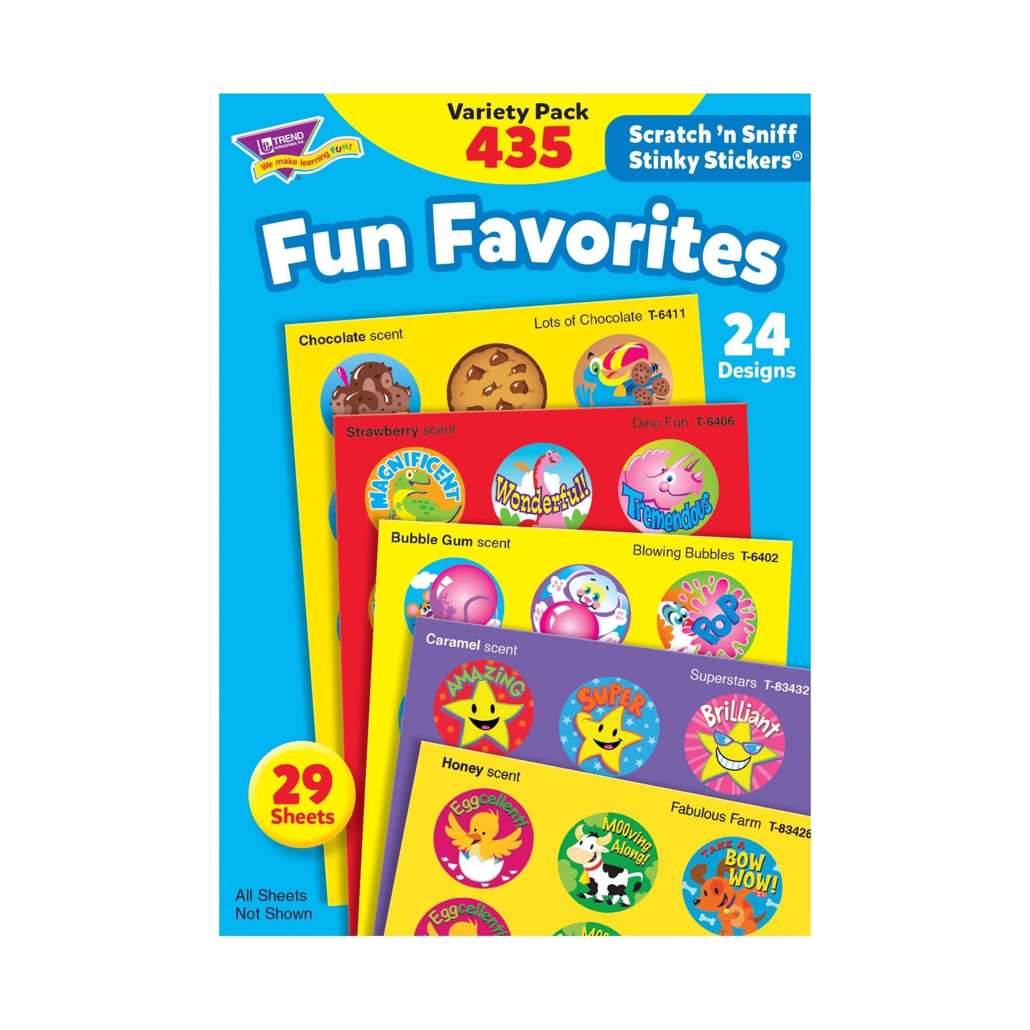 Trend Enterprises Fun Favorites Stinky Stickers Variety Pack, 435 Ct