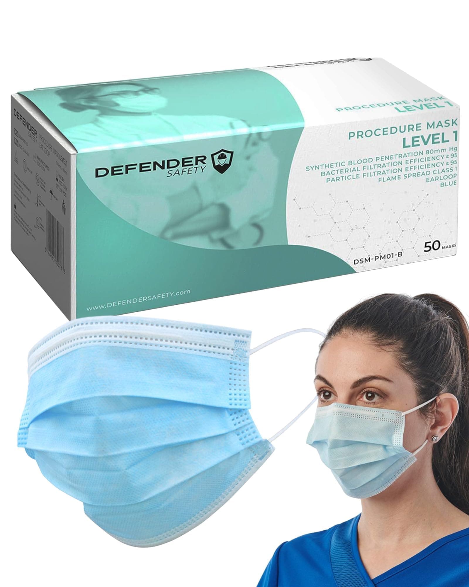 50Pcs Adults Disposable Filter Mask 3 Ply Earloop Face Mask