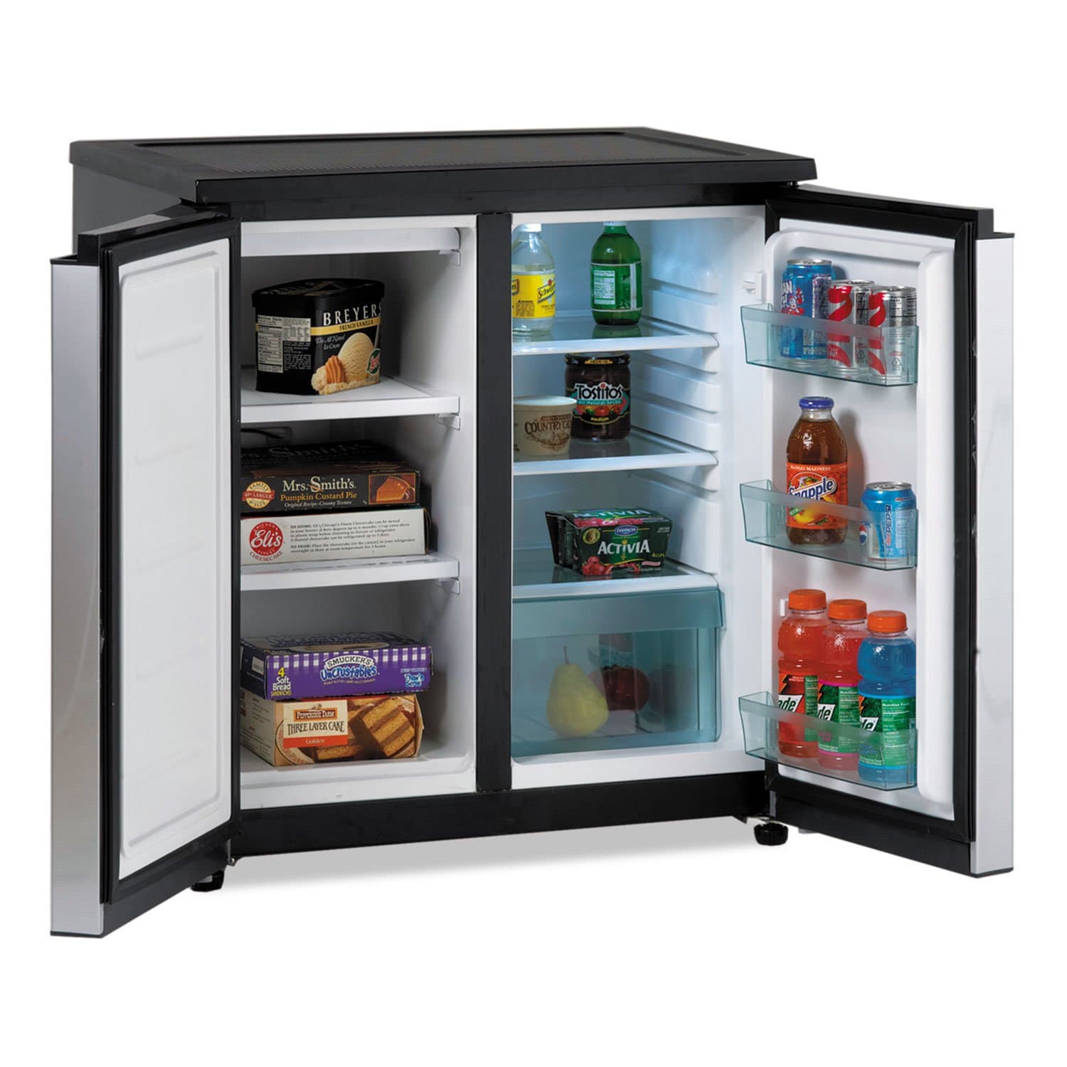 Avanti RMS550PS 5.5 CF Side by Side Refrigerator/Freezer, Black/Stainless Steel