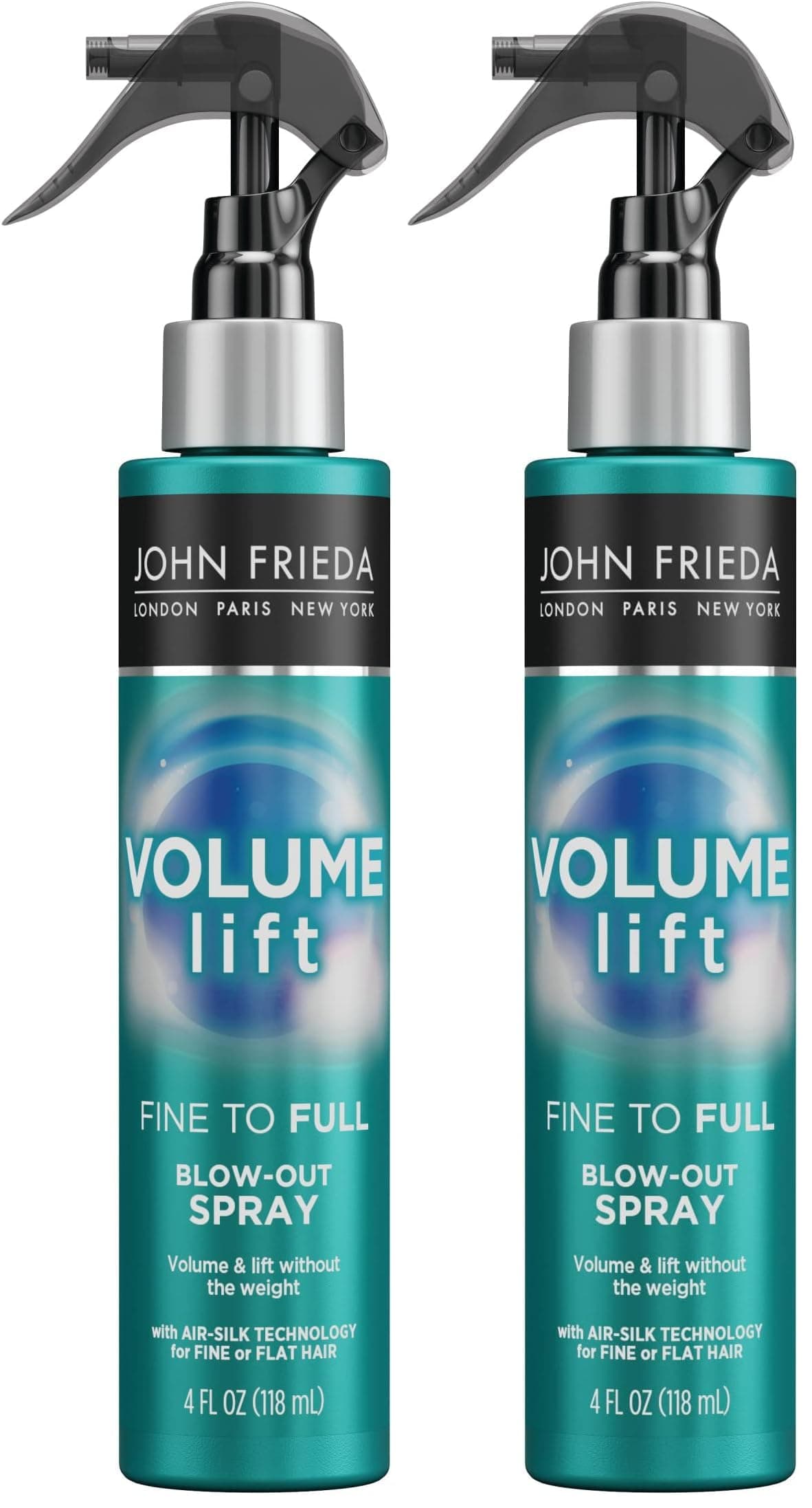 John Frieda Volume Lift Fine to Full Blow-Out Spray for Fine Hair, Safe for Color-Treated Hair, Root Booster Volumizing Spray, 4 Ounces, with Air-Silk Technology (Packaging May Vary) (Pack of 2)