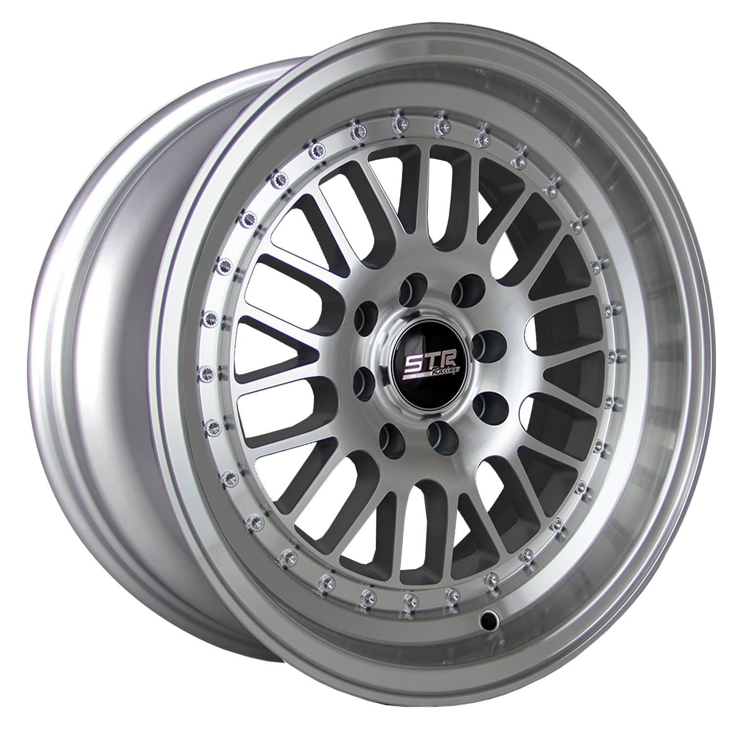 STR RACING STR520 Silver Wheel with Machine Face (17x9"/5x4.5", +20mm offset)
