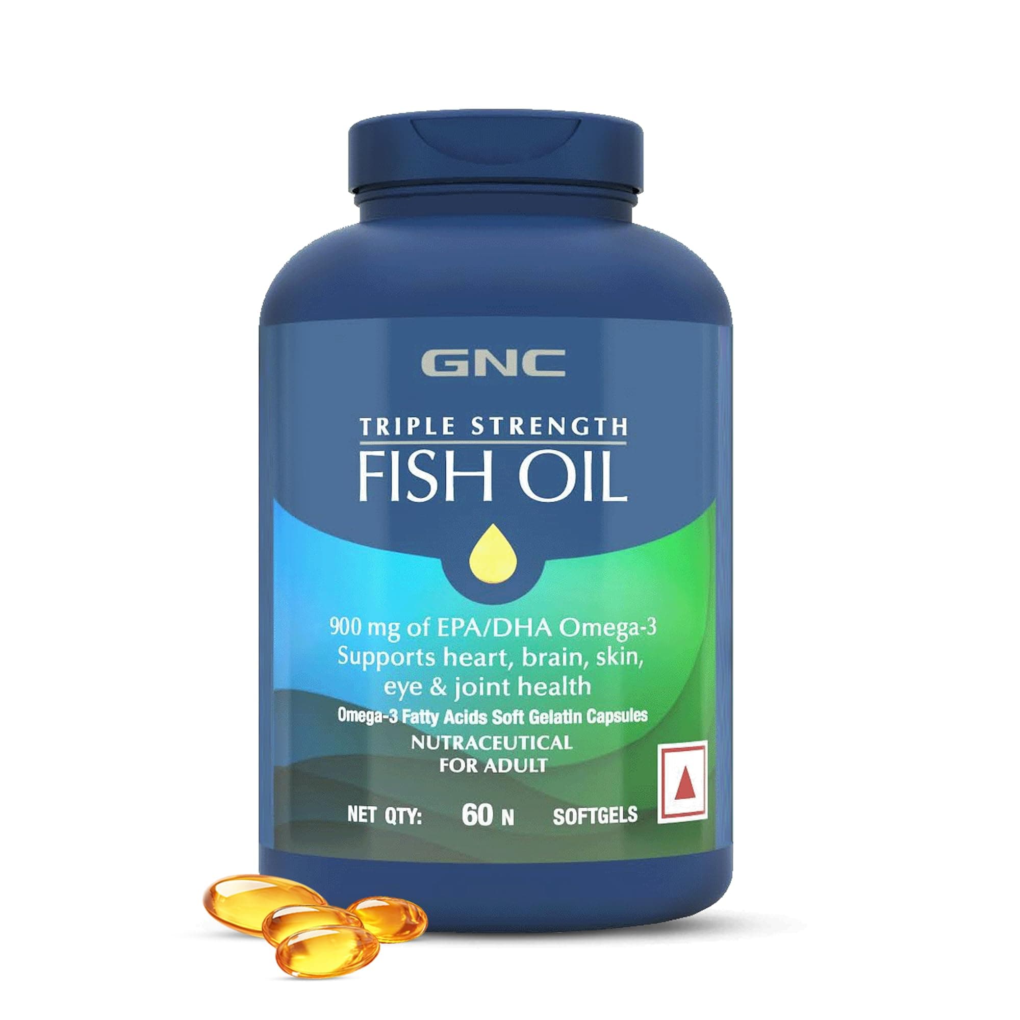 Triple Strength Fish Oil 1500mg Omega-3 Supplement - 1500mg of Omega 3s including 540 mg EPA & 360 mg DHA - (60 Softgels)