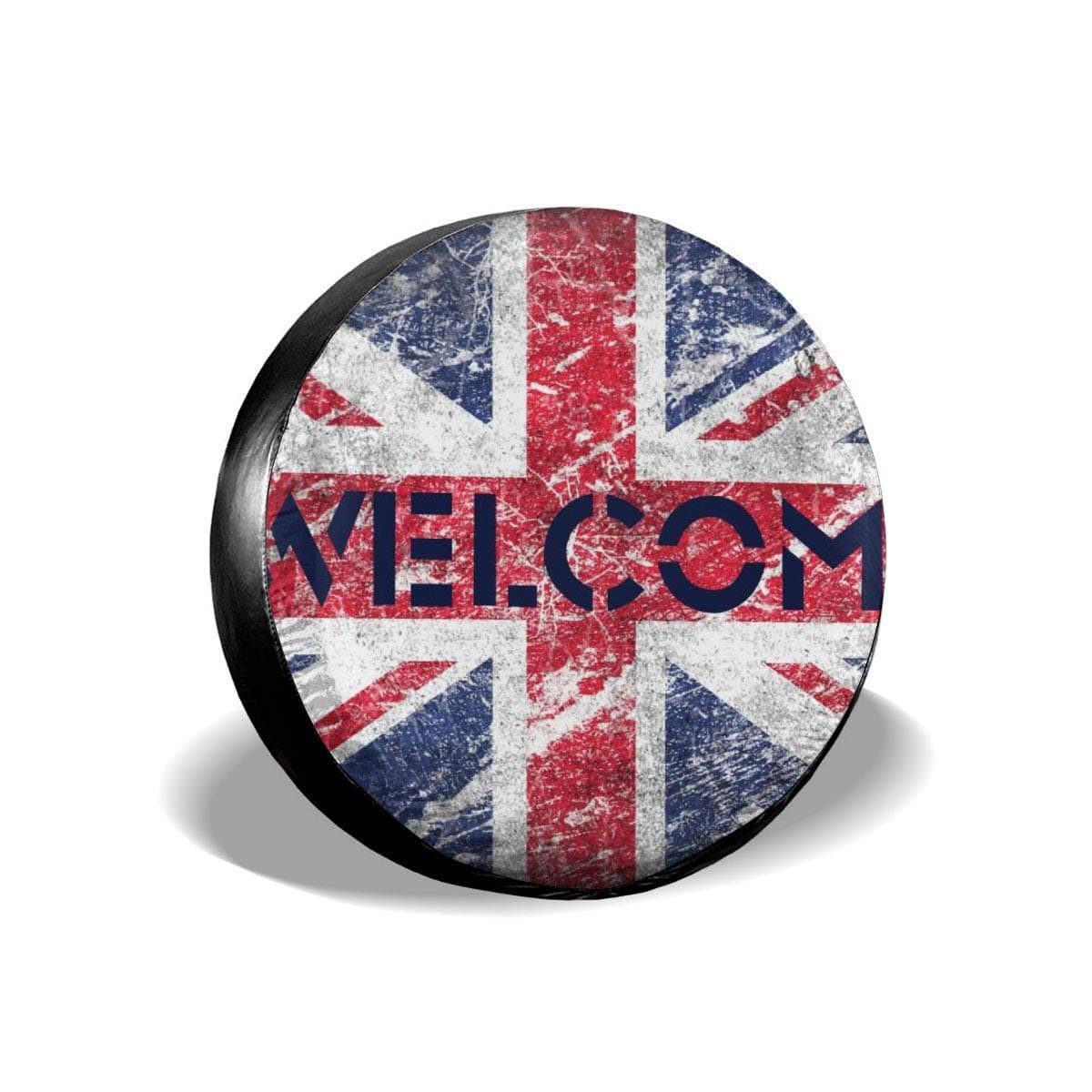 Spare Wheel Covers UK British Flag The Union Jack Welcome Universal Fit Spare Tire Cover Waterproof Keeps Dirt Rain and Sun Away from Your Spare Tire