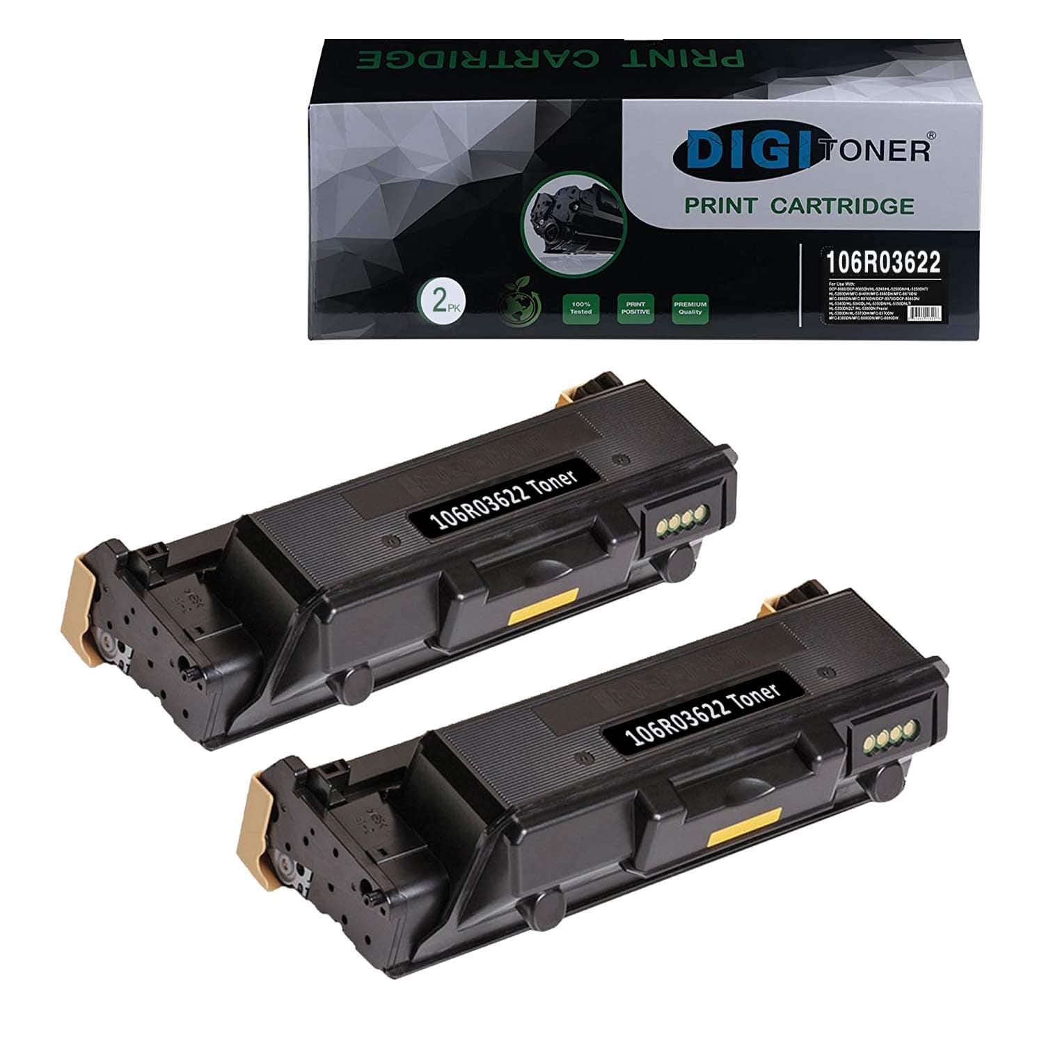 TonerPlusUSARemanufactured 106R03622 Toner Cartridge Compatible Xerox 106R03622 106R03621 Toner Cartridge for Use in Xerox WorkCentre 3335 3345 Phaser 3330 High Yield 8,500 Pages［Black, 2-Pack］