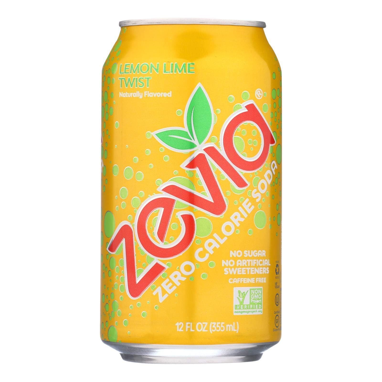 Zevia Soda - Zero Calorie - Lemon Lime Twist - Can - 6/12 oz - case of 4 - Dairy Free - Yeast Free - Wheat Free-Vegan