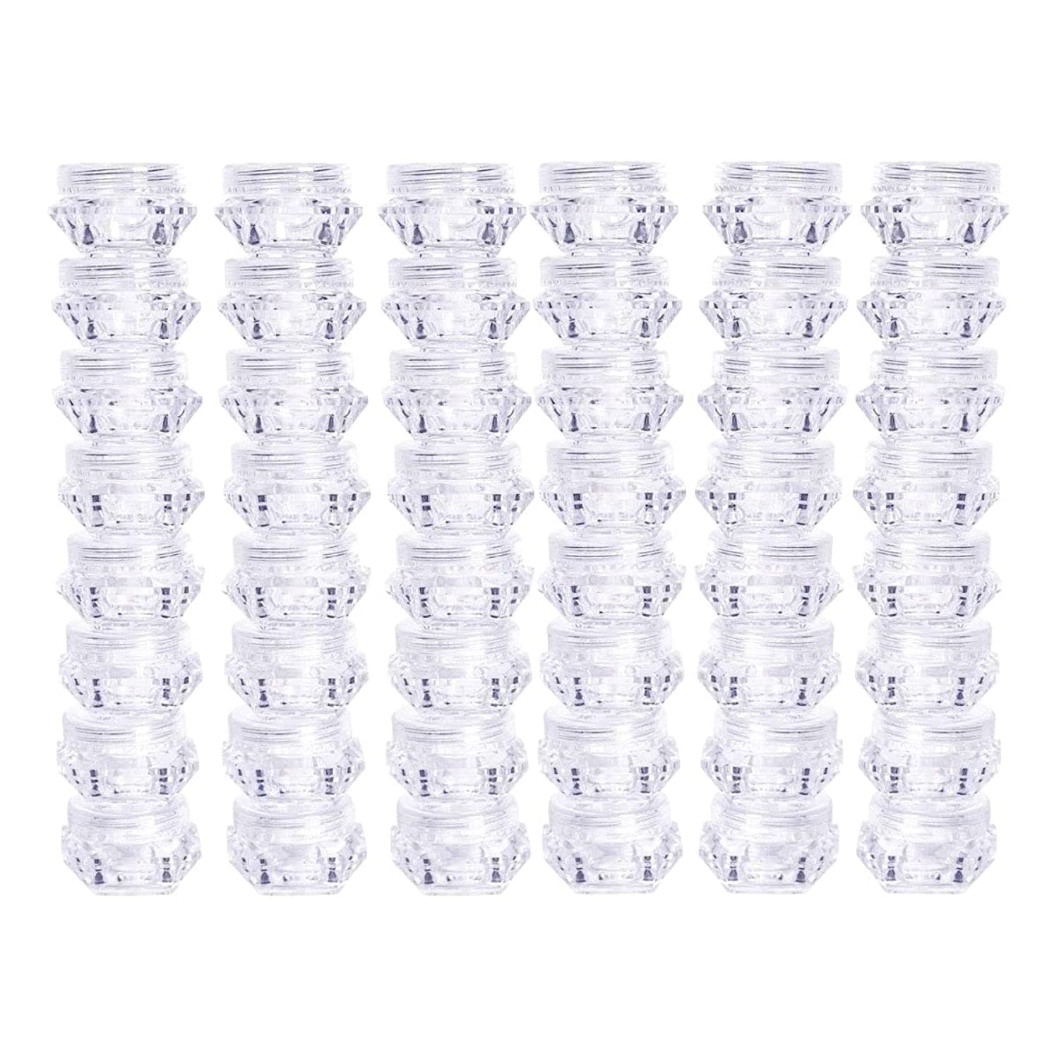 5g Cosmetic Jars Makeup Plastic Jars BPA FREE Samples Lip Balm Containers Empty Plastic Jars Cosmetic Containers Small Plastic Containers with Lids(Diamond Shaped,40 Pack)