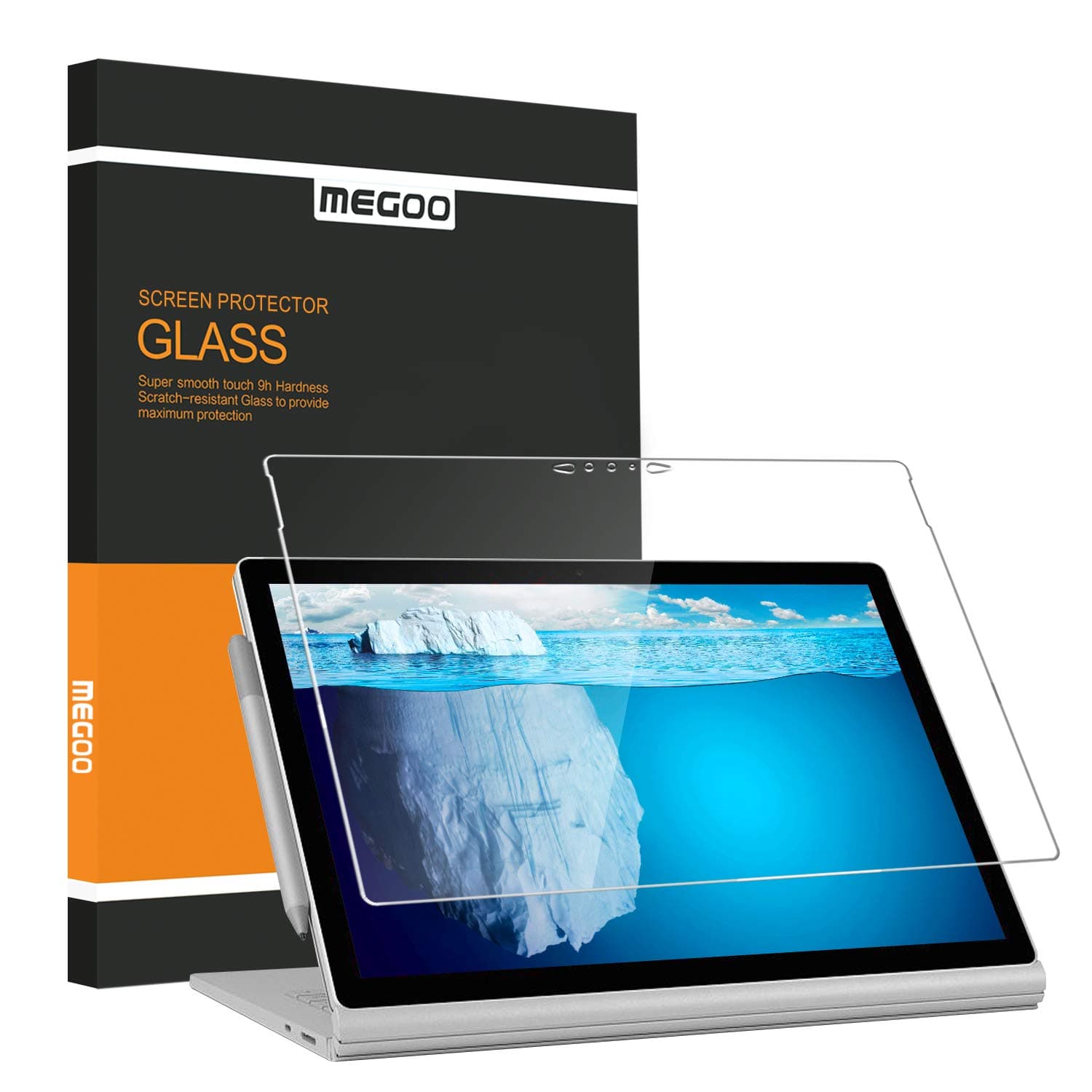 MEGOOMicrosoft Surface Book 3 (15 Inch), Screen Protector, HD Tempered Glass,Anti-Scratch Easy Installation Screen Shield Protector Surface Book 2-1793/1907 Model