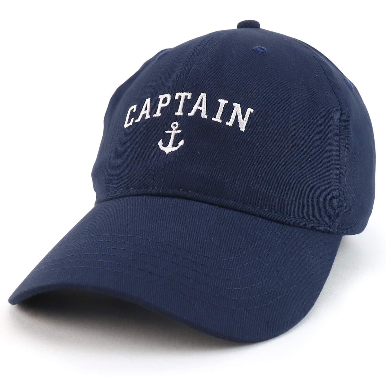 Captain Anchor Embroidered Soft Crown 100% Brushed Cotton Cap