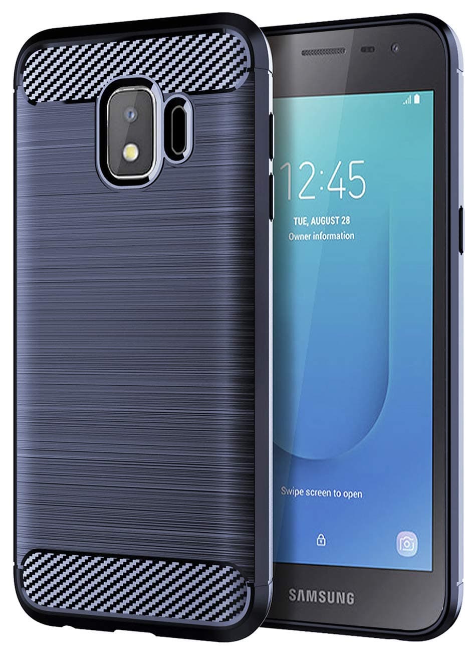 Slinco Galaxy J2 Core Case, Galaxy J2 Dash Case, Galaxy J2 Pure Case, Bench Case Flexible Soft TPU Slim Light Rugged Durable Armor Snugly Fit Case for Samsung Galaxy J2 Core (Brushed Blue)