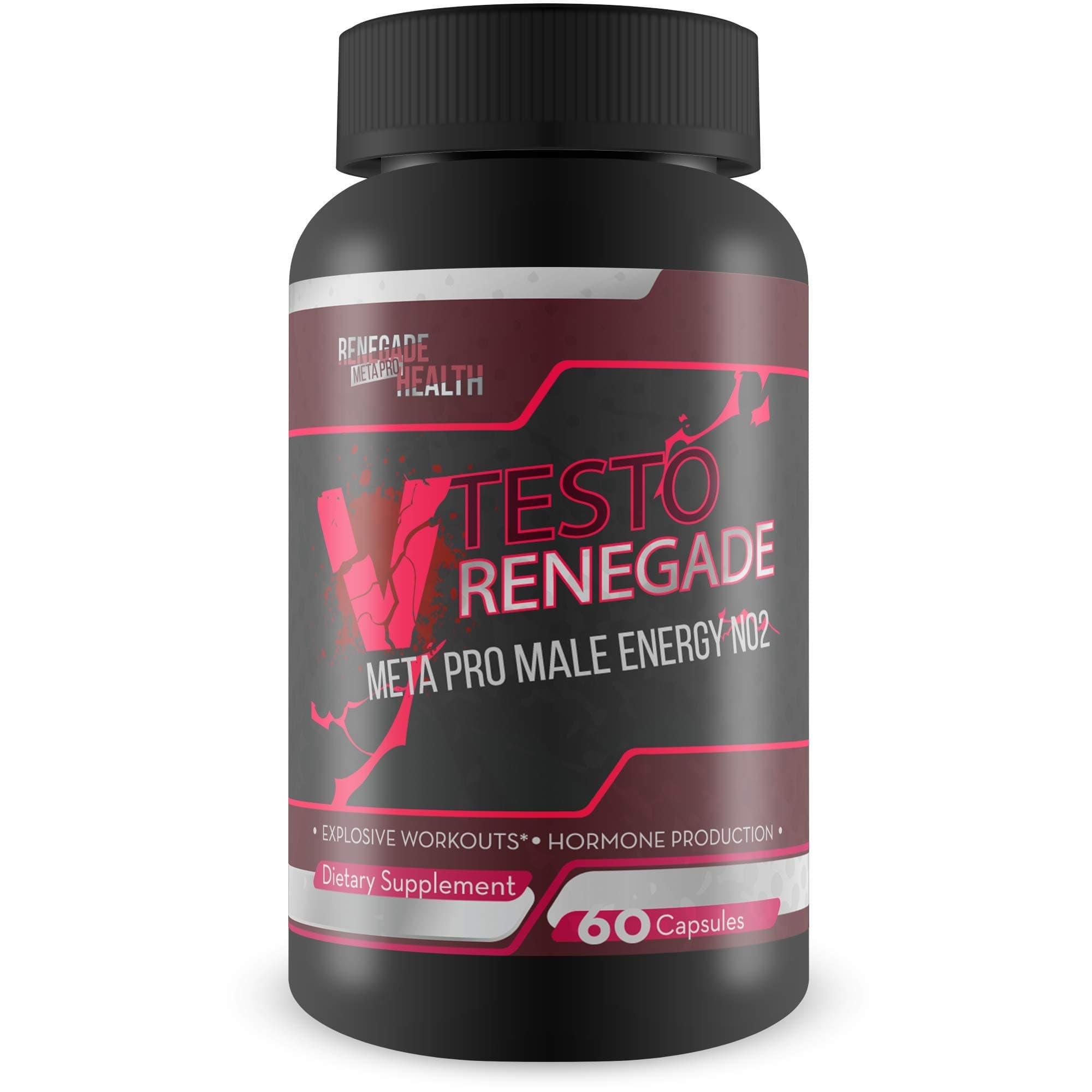V Testo Renegade Meta Pro - Male Energy - N02 Pills - Help Natural testo Production and Workout Performance with This Nitric Oxide Booster Male Energy Hybrid Formula - Made to Boost Energy and testo