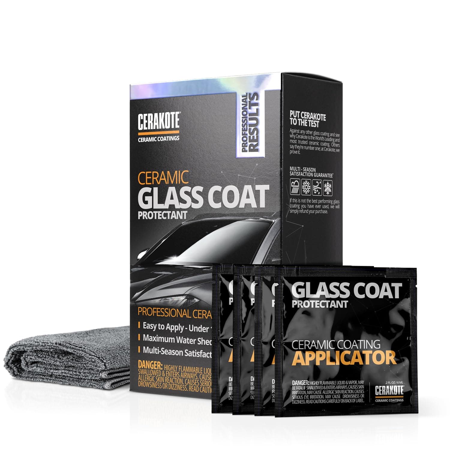 Ceramic Glass Coat Protectant - Hydrophobic Automotive Rain Repellant, Long-Lasting Visibility and Shine, Quick and Easy Application