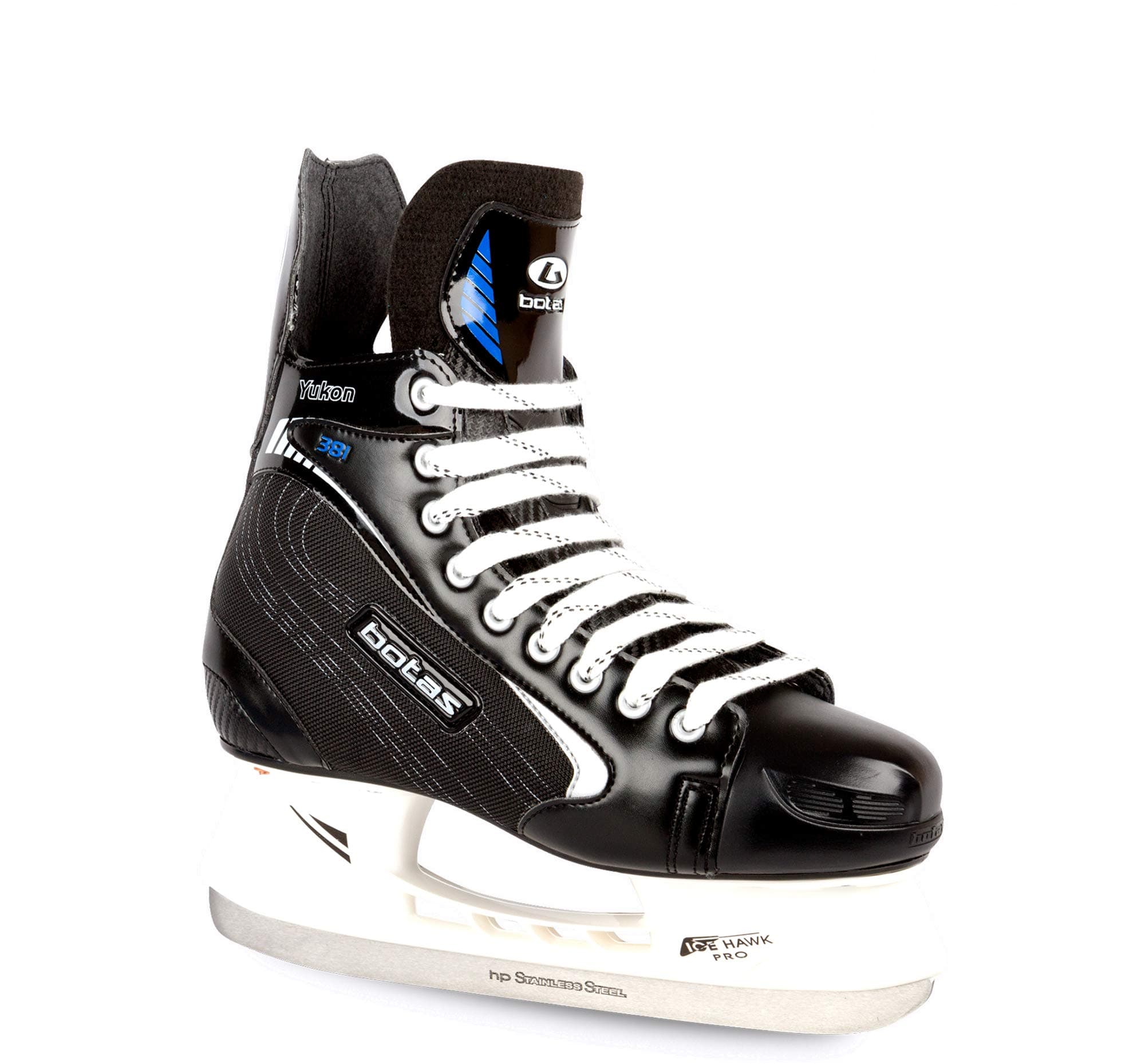 Botas - Yukon 381 - Men's Ice Hockey Skates | Made in Europe (Czech Republic) | Color: Black with Silver