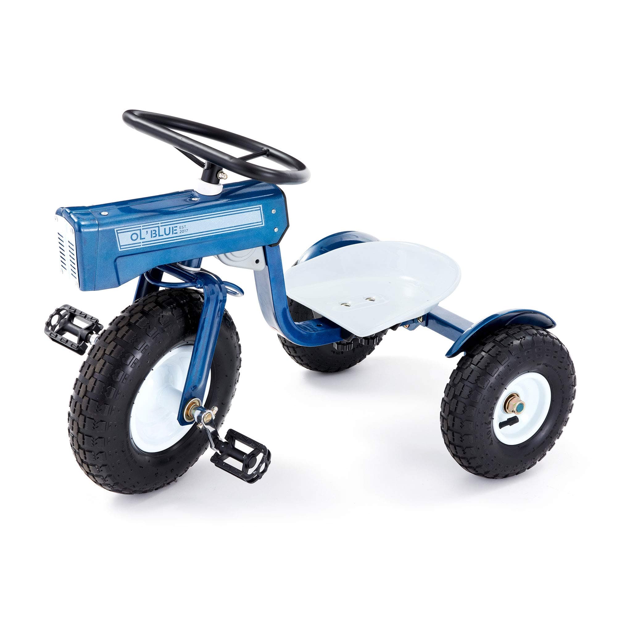 Tricam Ol' Blue Tractor Tricycle, 22 Inch Steel Toddler Bike Kids Ride On Toy
