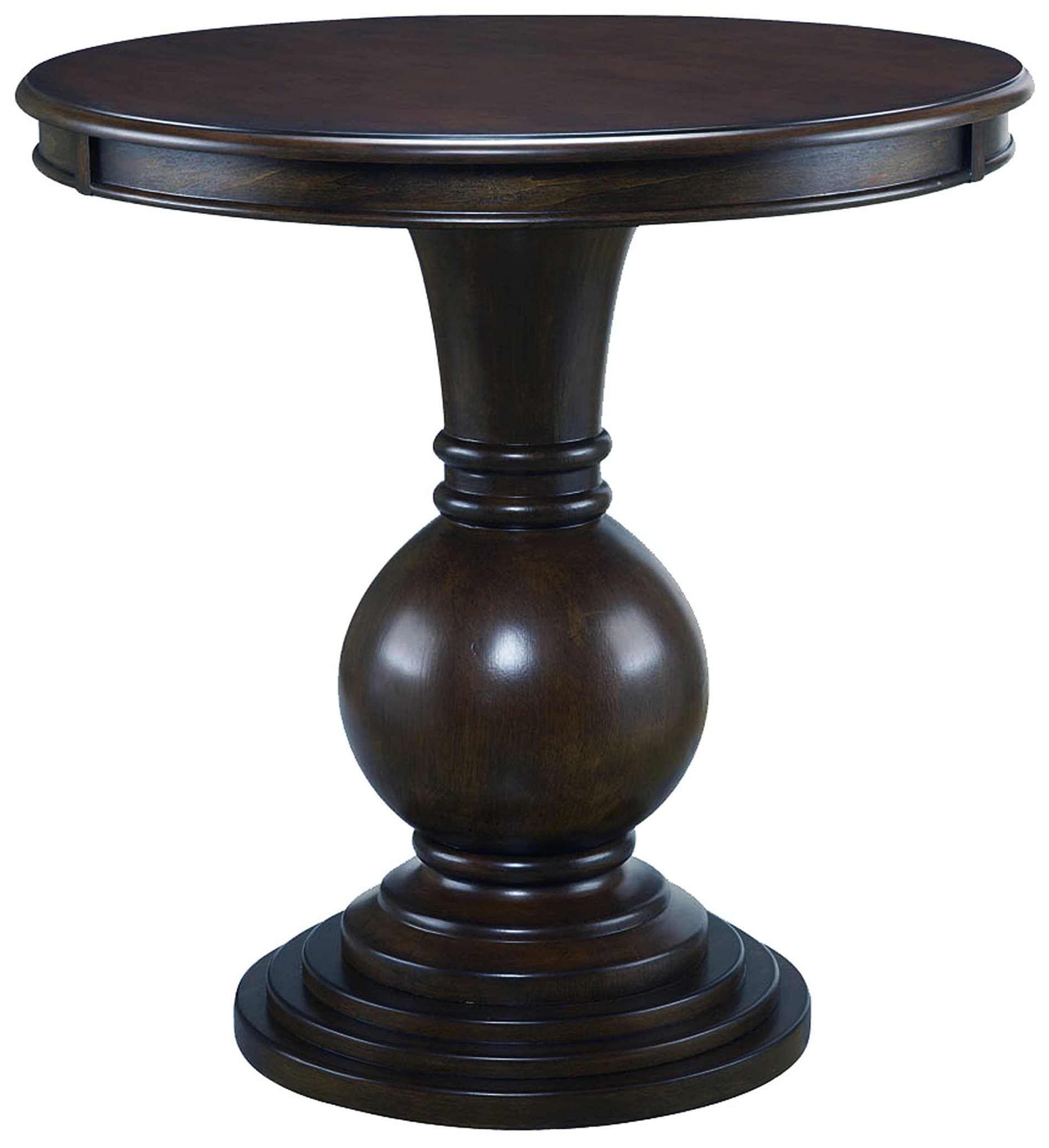 One Source Living Dark Cherry Pedestal Side Table