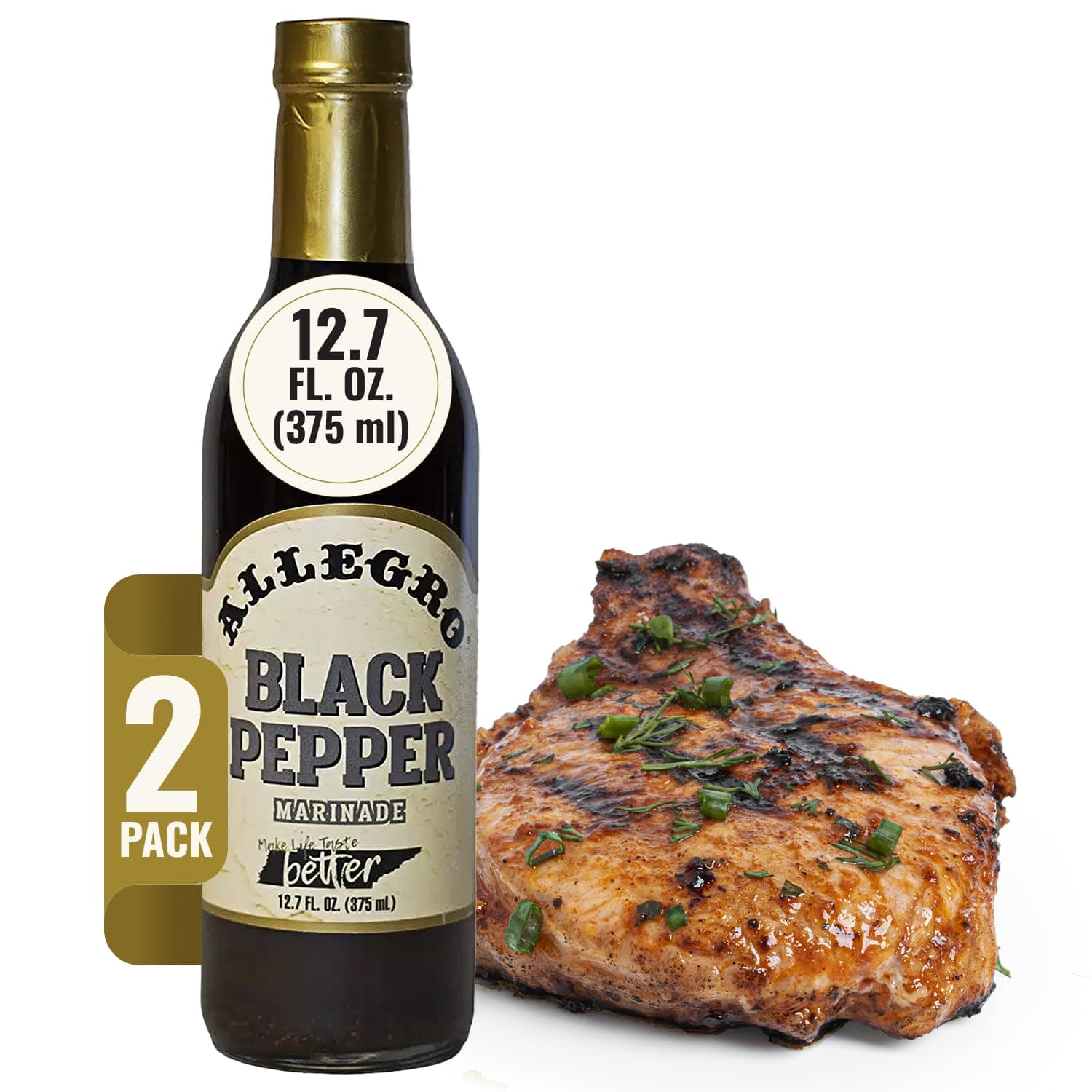 The Marinate Everything Marinades | Perfect Marinades for Meat & Veggies | Marinade for Grilling, Roasting & Cooking | Kosher & Gluten Free | 12.7 Oz (Pack of 2) - Black Pepper