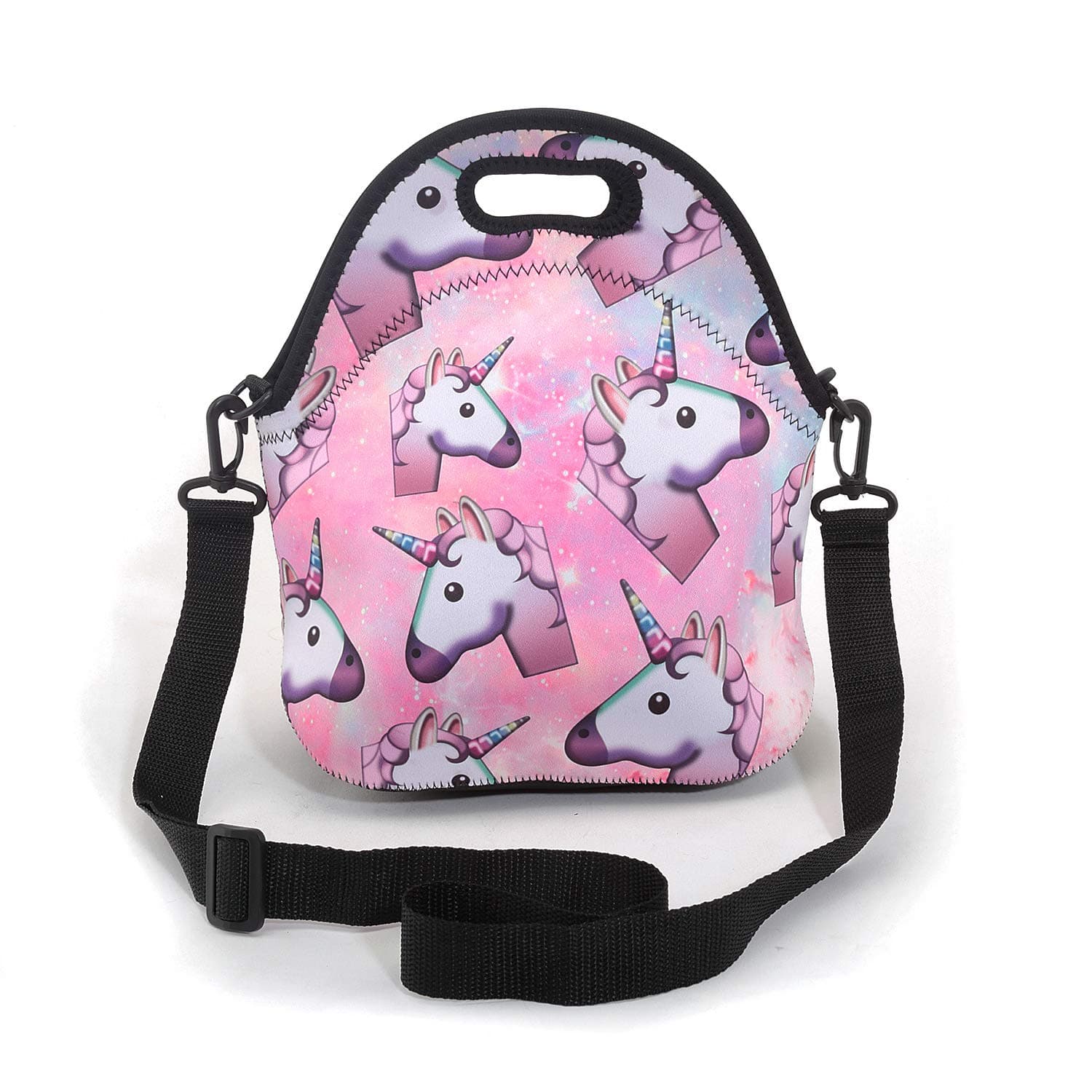 AMARY Neoprene Insulated Tote Picnic Lunch Shoulder Bags with Movable Adjustable Strap for Women Men (Unicorn)