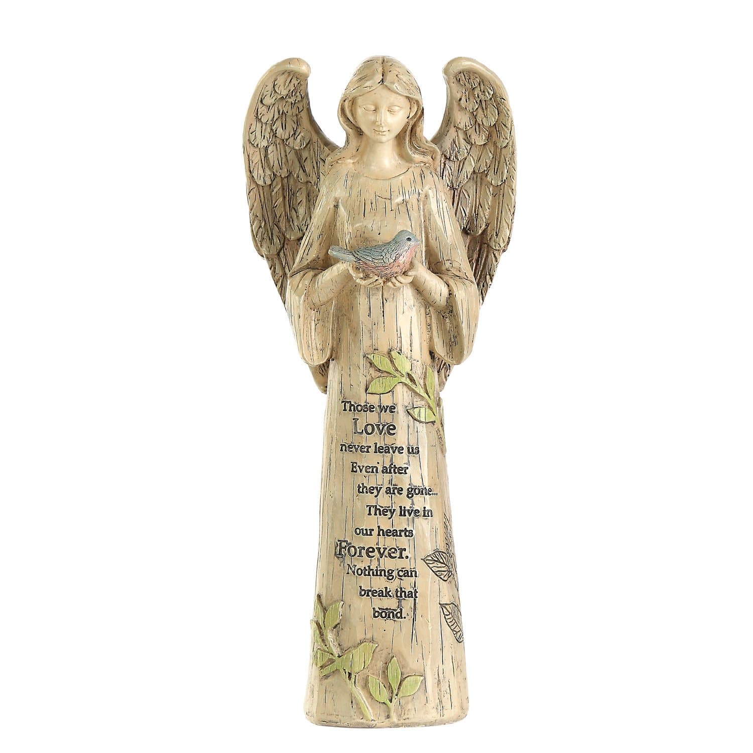 Ivy Home Standing Angel with Bird Garden Statuary