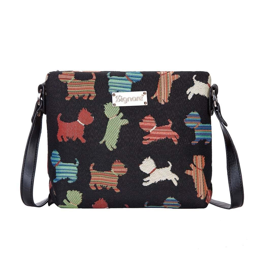 SignareTapestry Crossbody Bag Small Shoulder Bag for Women with Dog Design (Playful Puppy, XB02-PUPPY)