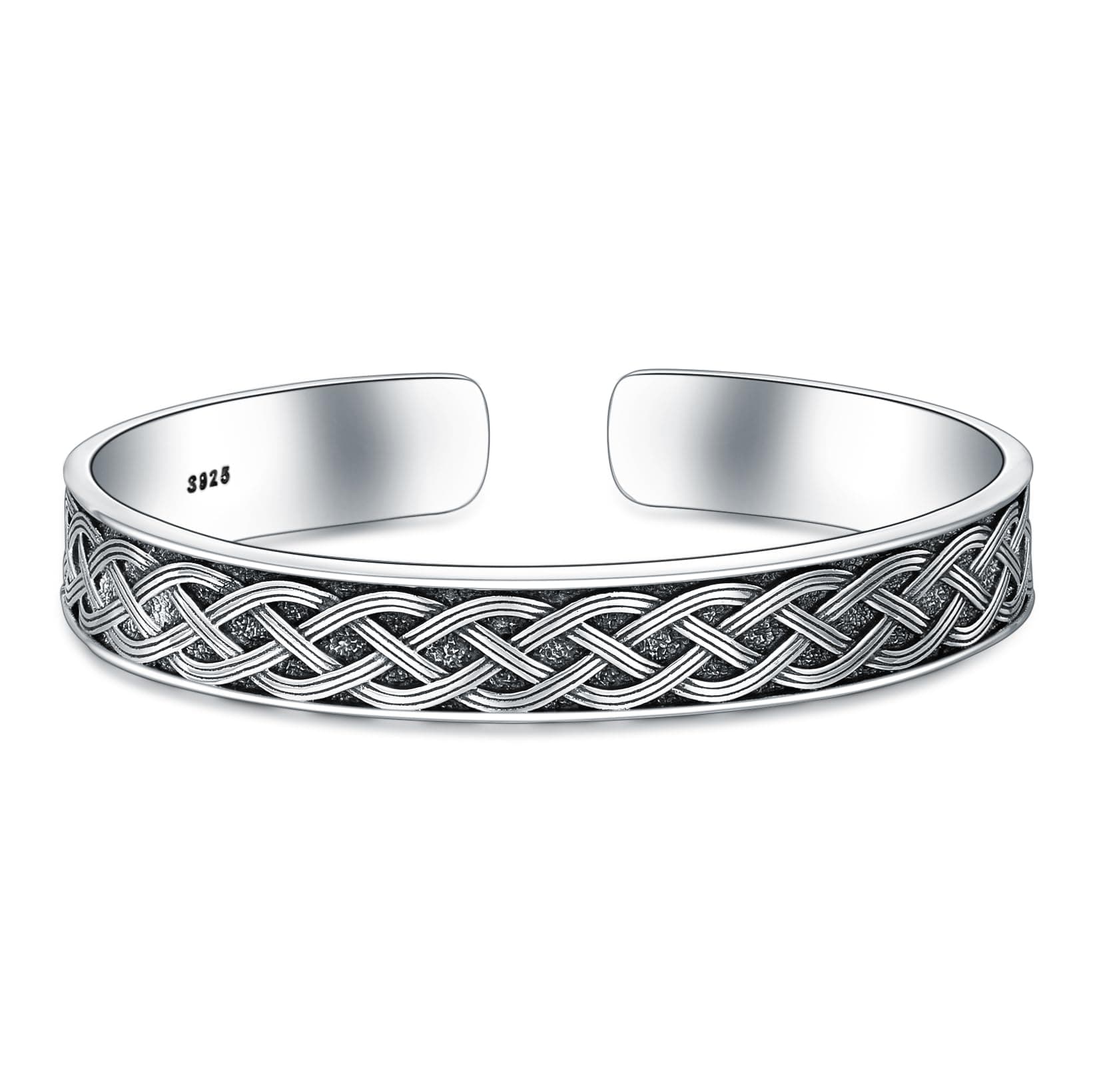 Sterling Silver Bangle Bracelet Celtic Knot Cuff Bracelet for Men Women