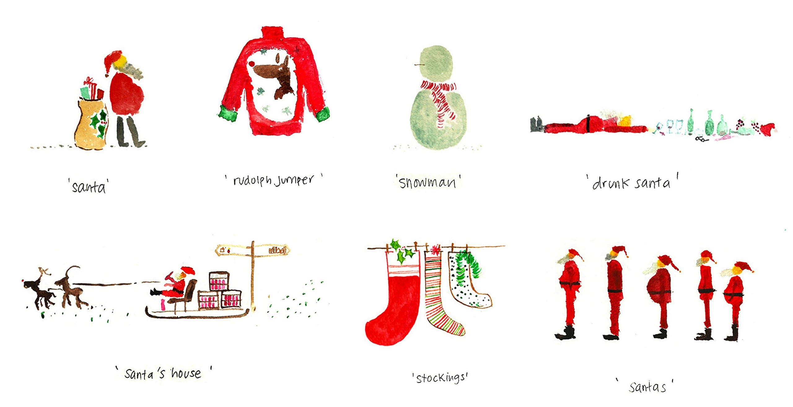 10 Funny Christmas Cards Christmas Humour Greeting Cards Drunk Santa Claus Rudolph Jumper from GayaCards ( Pack of 10 ) - Give that Special Christmas Feel for this Festive 2017 Season !