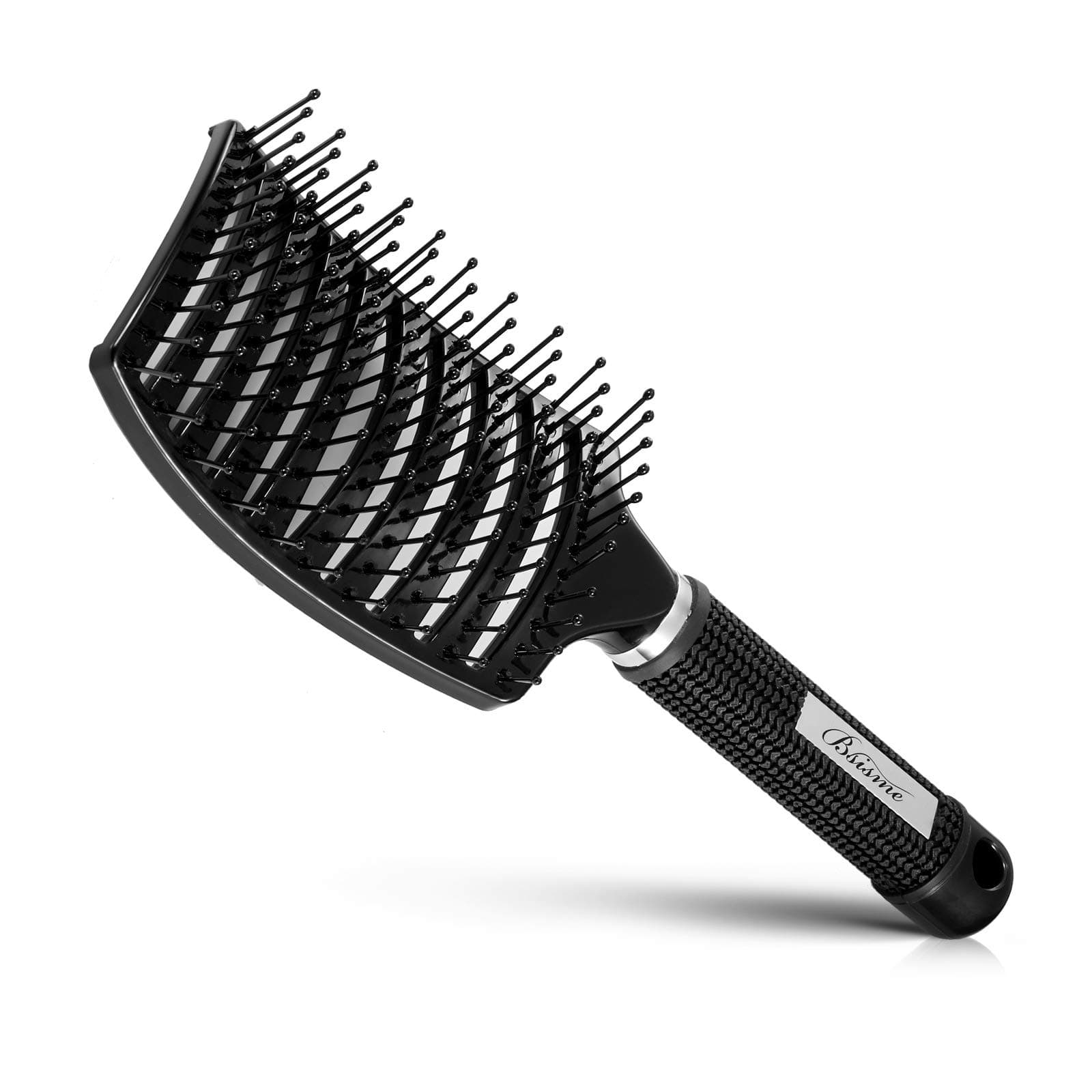 BsismeCurved Vent Brush and Hair Detangler, Professional Styling Hair Brush for Men, Women , Vented Hair Brushes for Faster Blow Drying Suitable for All Hair Types