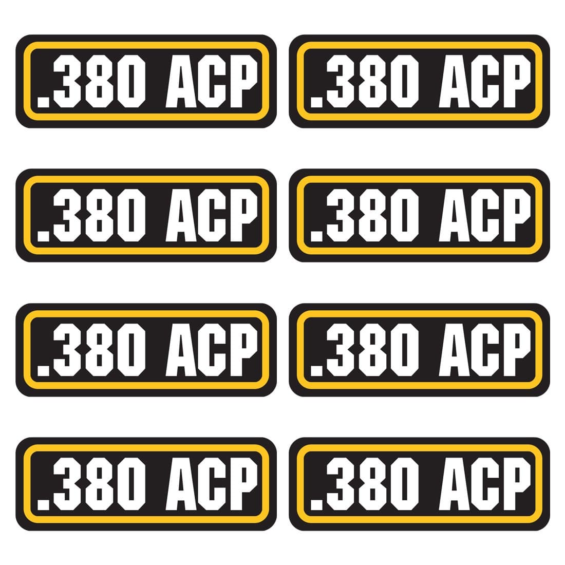 380 ACP Ammo Stickers - Organize w/Ammo Can Labels, Ammo Box Waterproof Decal Sticker - Ammo Storage Box Vinyl Sticker Pack, Ammo Labels Stickers, Ammo Can Stickers - Pack of 8