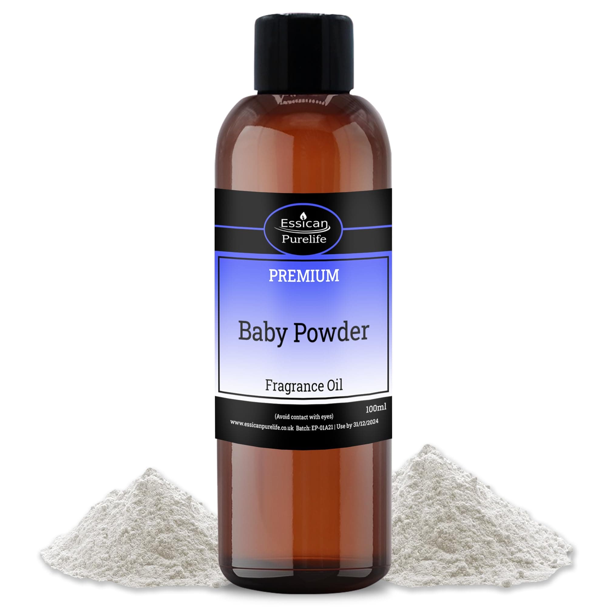 Essican Purelife Baby Powder Fragrance Oil for Candle Making Scents 100ml, Scented Oils for Humidifier - Long Lasting Aroma Candle Scents Wax Melt Fragrance Oils for Soap Making & Bath Bombs