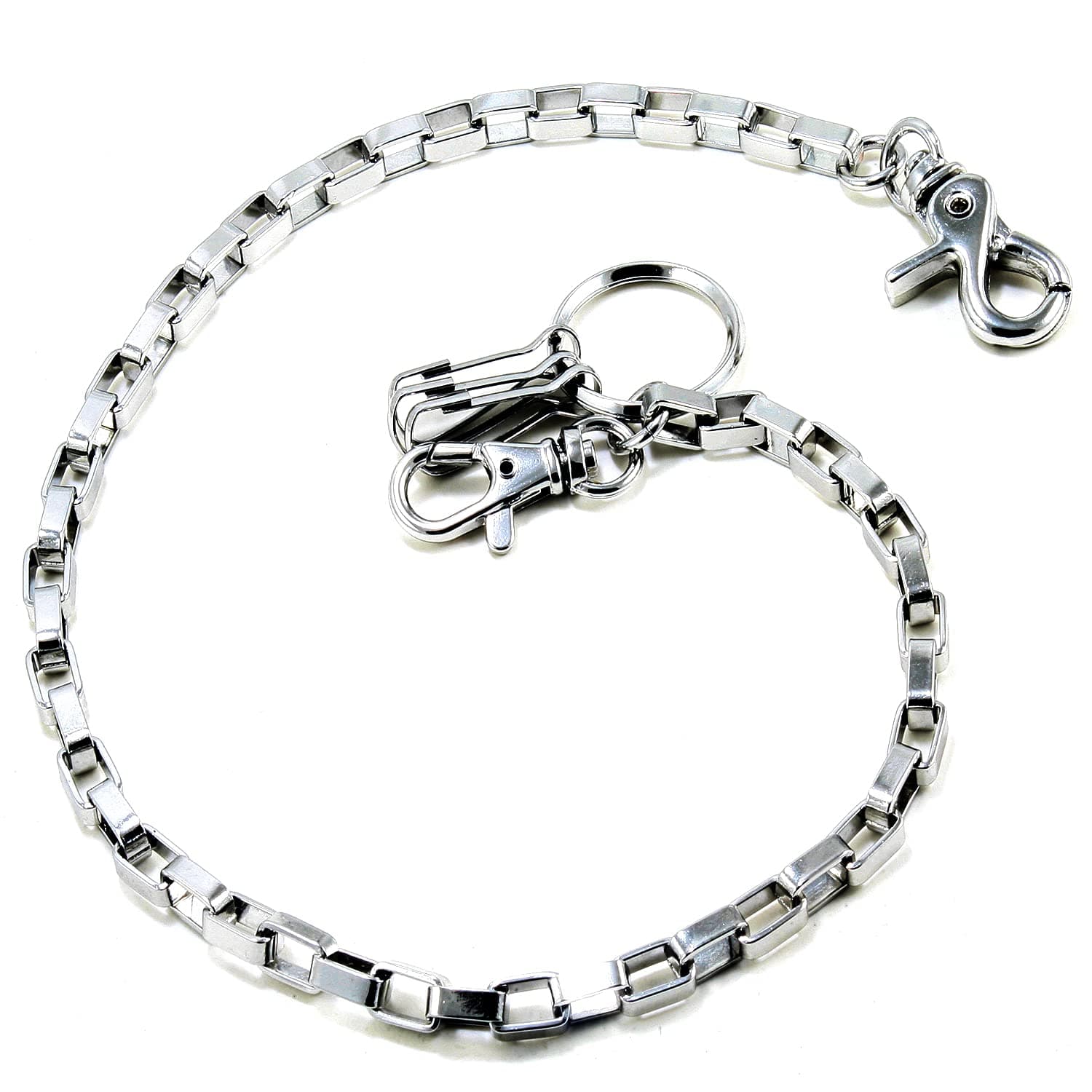 DoubleK Basic Square Connect Biker Trucker Key Jean Wallet Chain (21") SLV CS2120