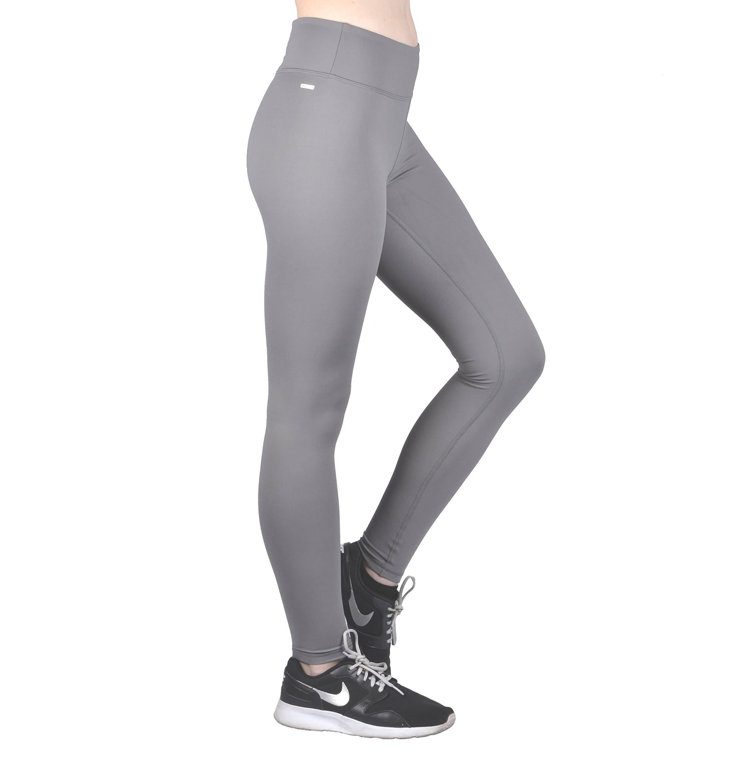 Compression Workout Leggings - Workout Clothes and Yoga Pants (Medium, Grey)