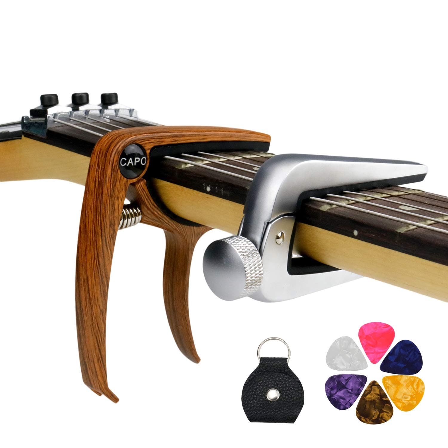 Rahano Zinc alloy Universal Guitar Capo Adjusting For Electric Acoustic Classical Guitar Ukulele Clamp Trigger Black Silvery Color