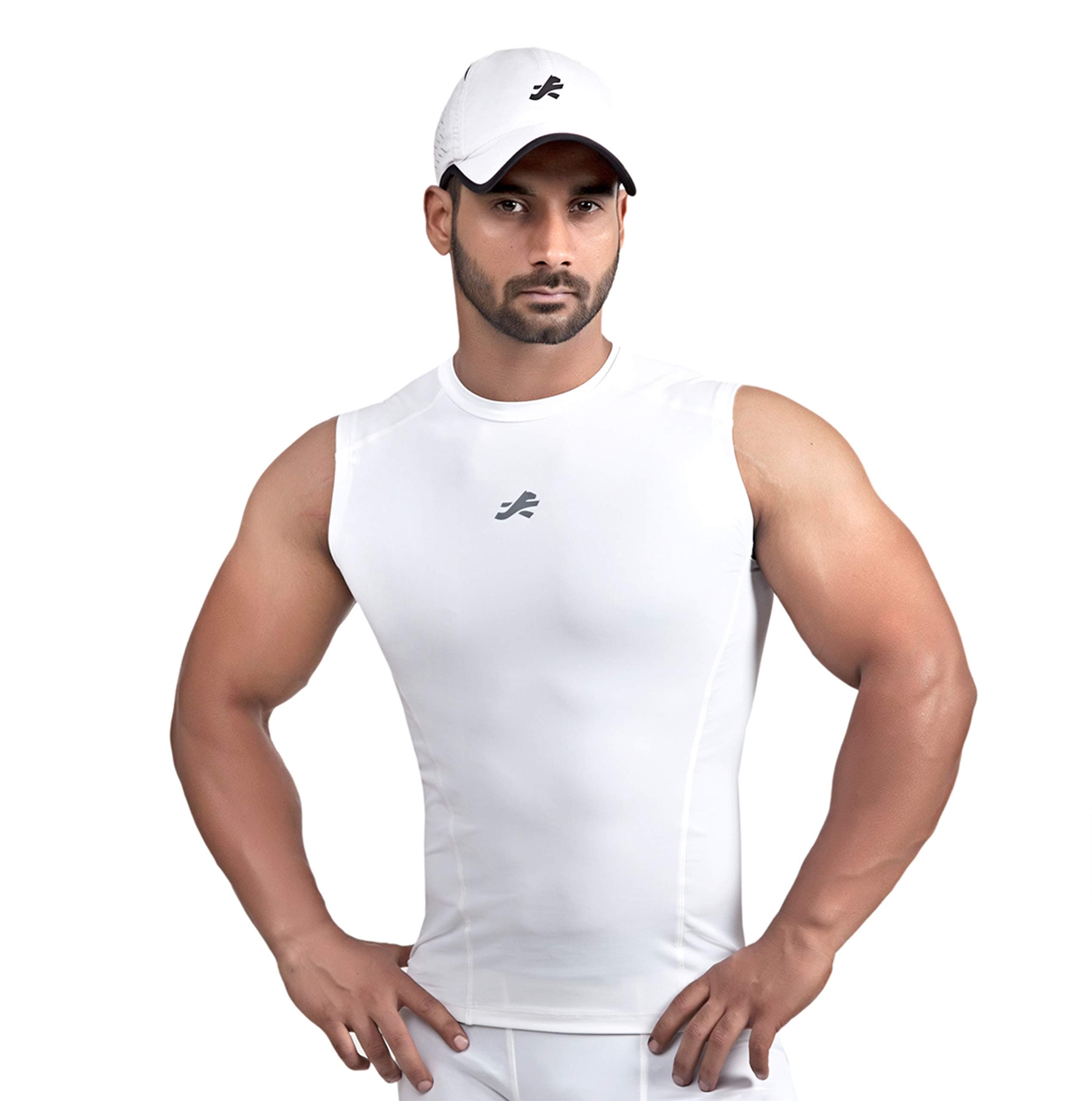 ReDesign ApparelsMens Nylon Cutsleeves/Sleeveless Compression Top for Sports