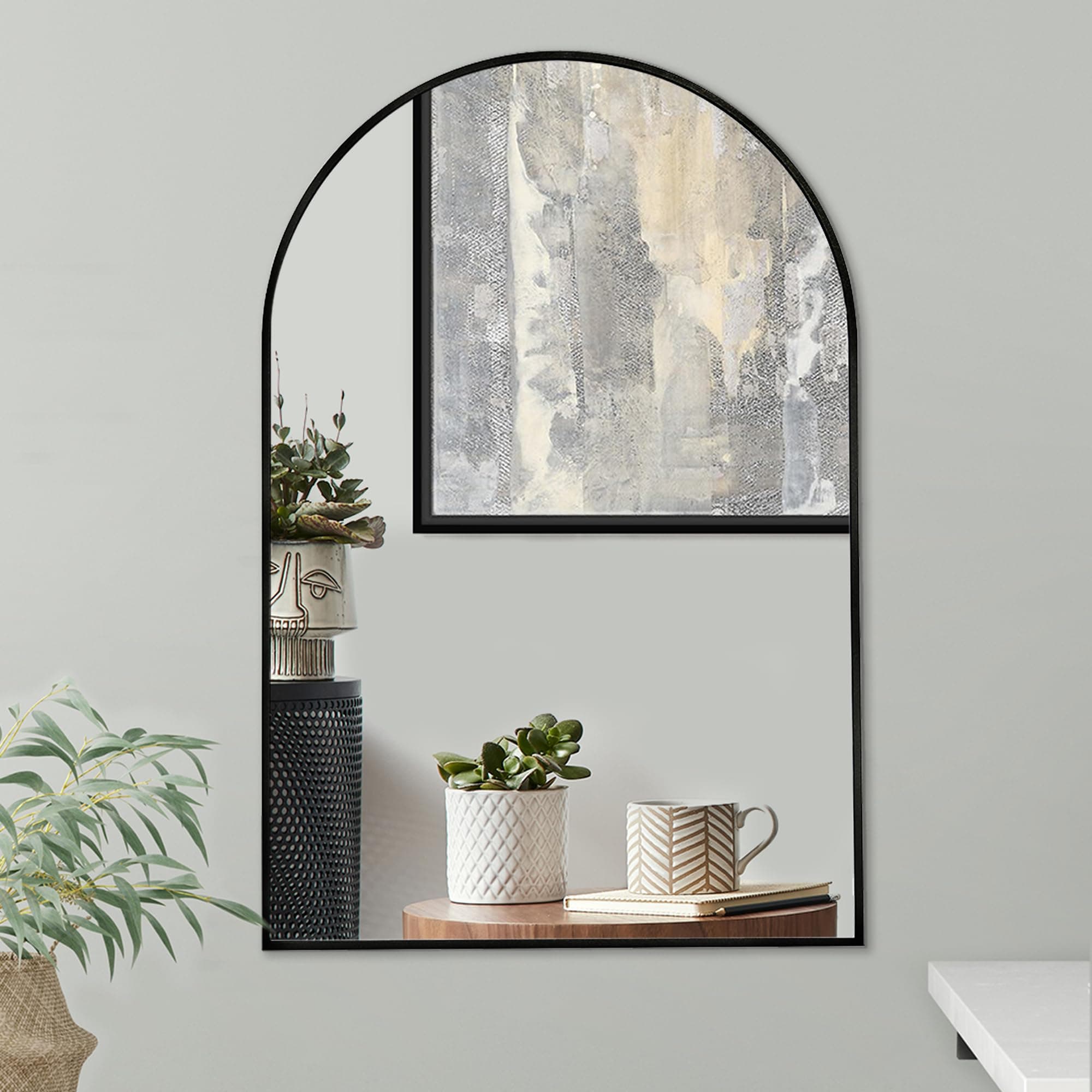 Americanflat 20x30 Arched Mirror - Large Hanging Mirrors with Durable Frame - Modern Mirror for Bathroom, Bedroom, Living Room - Mirrors for Wall Display and Home Decor - Black