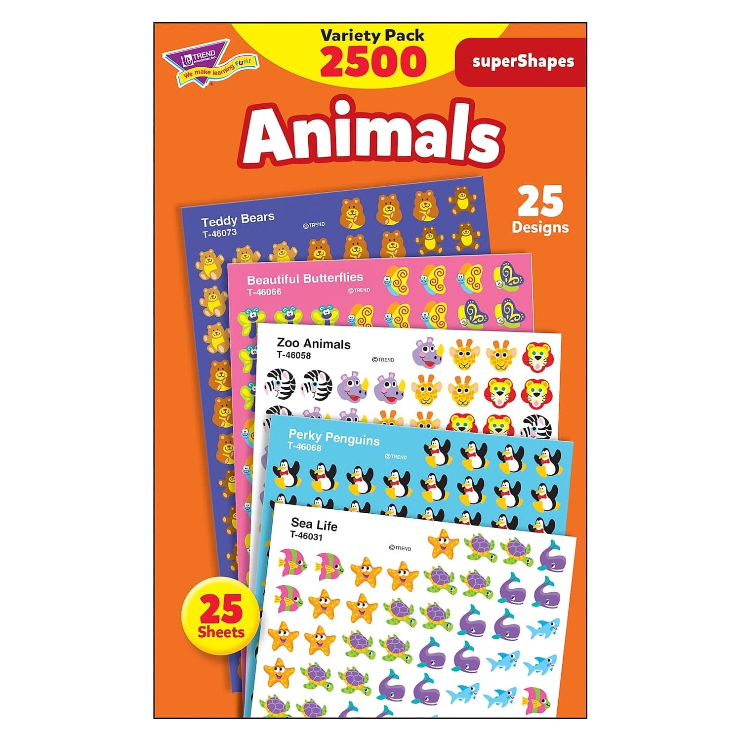 ENTERPRISES, INC. Animals superShapes Stickers Variety Pack, 2500 ct