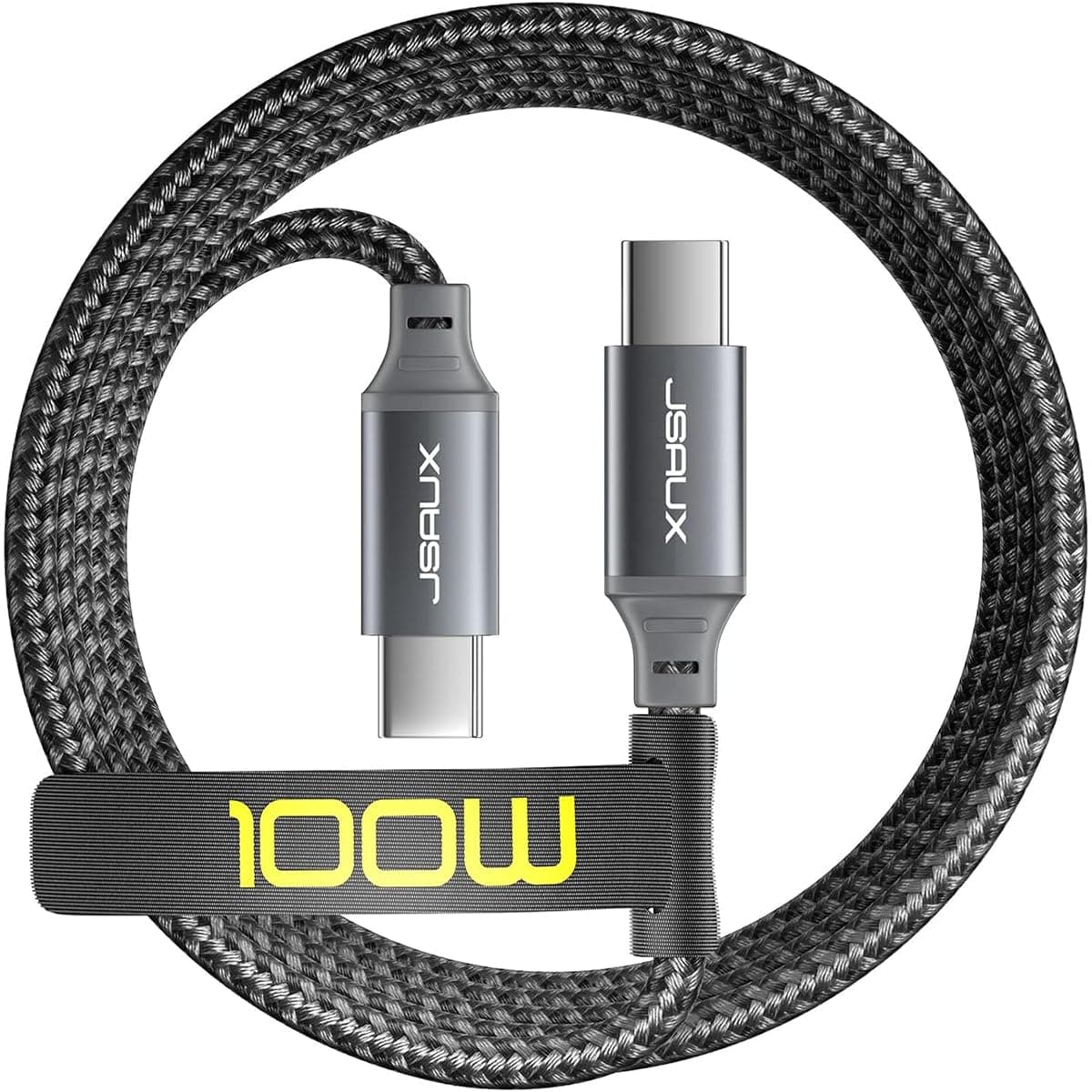 100W/5A Type C to Type C Cable Fast Charging [10Ft] 480Mbps Data Sync Nylon Braided USB C to USB C Cable for iPhone 17/17 Pro/17 Pro Max/16/15, Galaxy S25/S24/S23, MacBook, iPad, Pixel-Grey