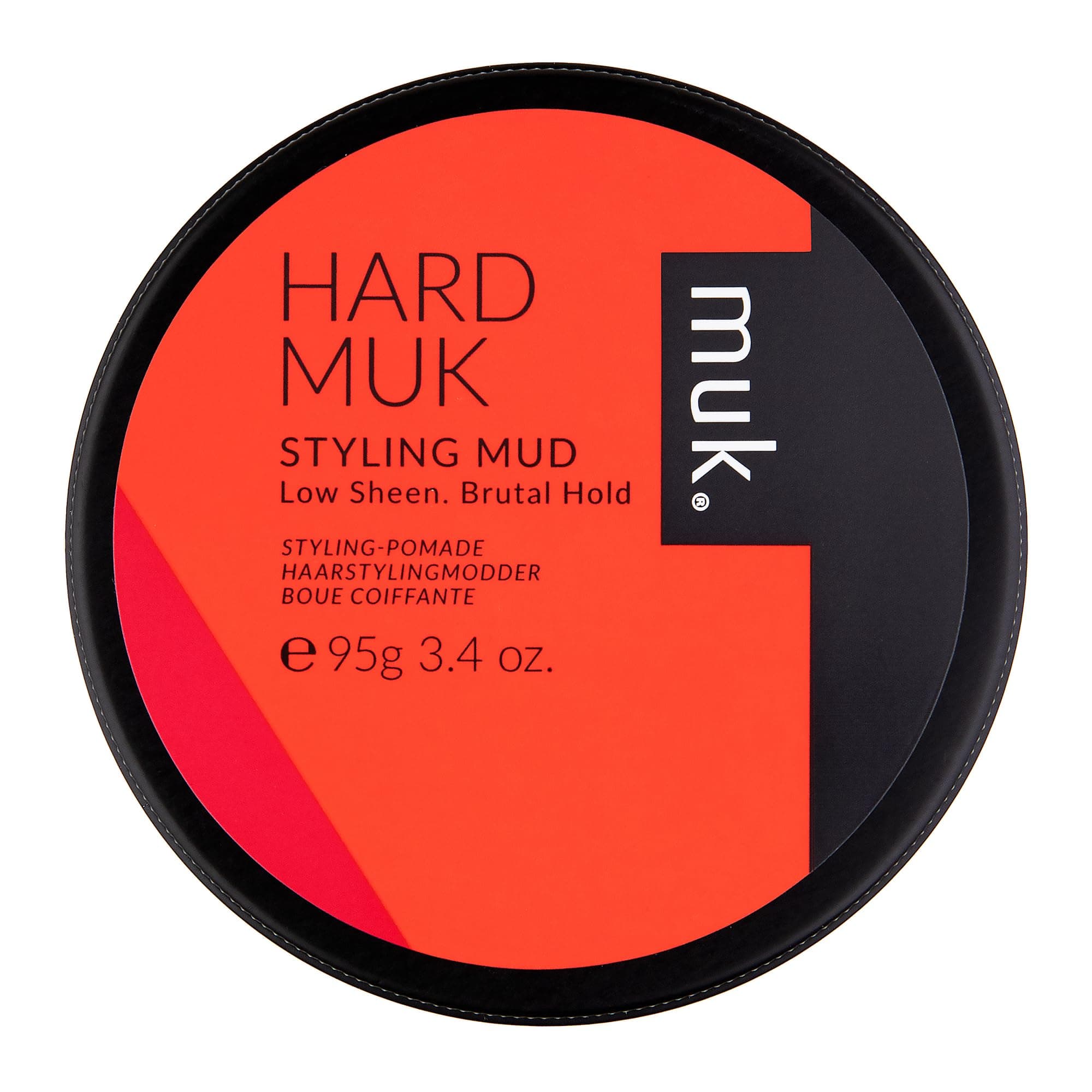 Muk Haircare Styling Mud - Hard Hold, Low Sheen Finish Hair Product for Men - 3.4oz