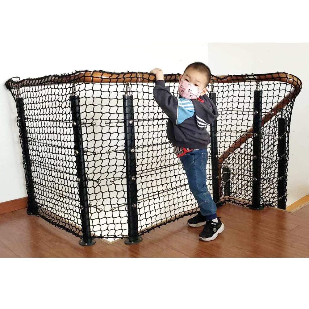 Child Safety Net 3.28ft x 9.84ft Stair Balcony Railing Protector/Pet Toy Anti-Fall Sturdy Polyester Black – 1 Pack