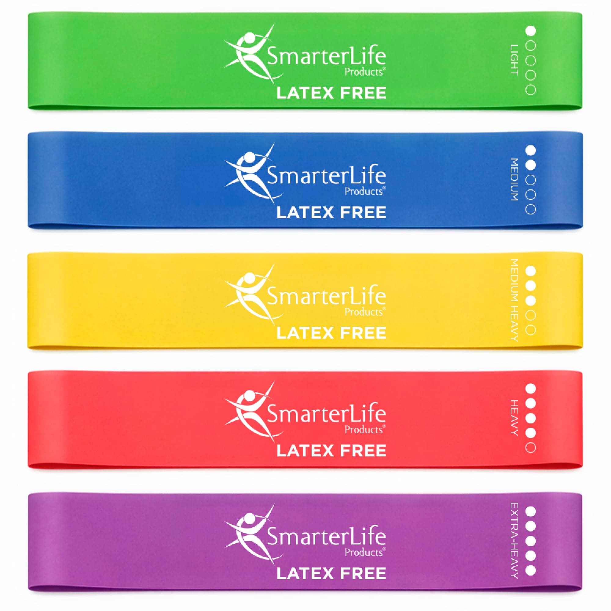 SmarterLife Resistance Bands for Working Out, Latex-Free Exercise Bands for Women, Men, 5 Extra Wide Workout Bands for Weight Loss, Home Gym, Booty Bands, Physical Therapy Bands, Workout Guide