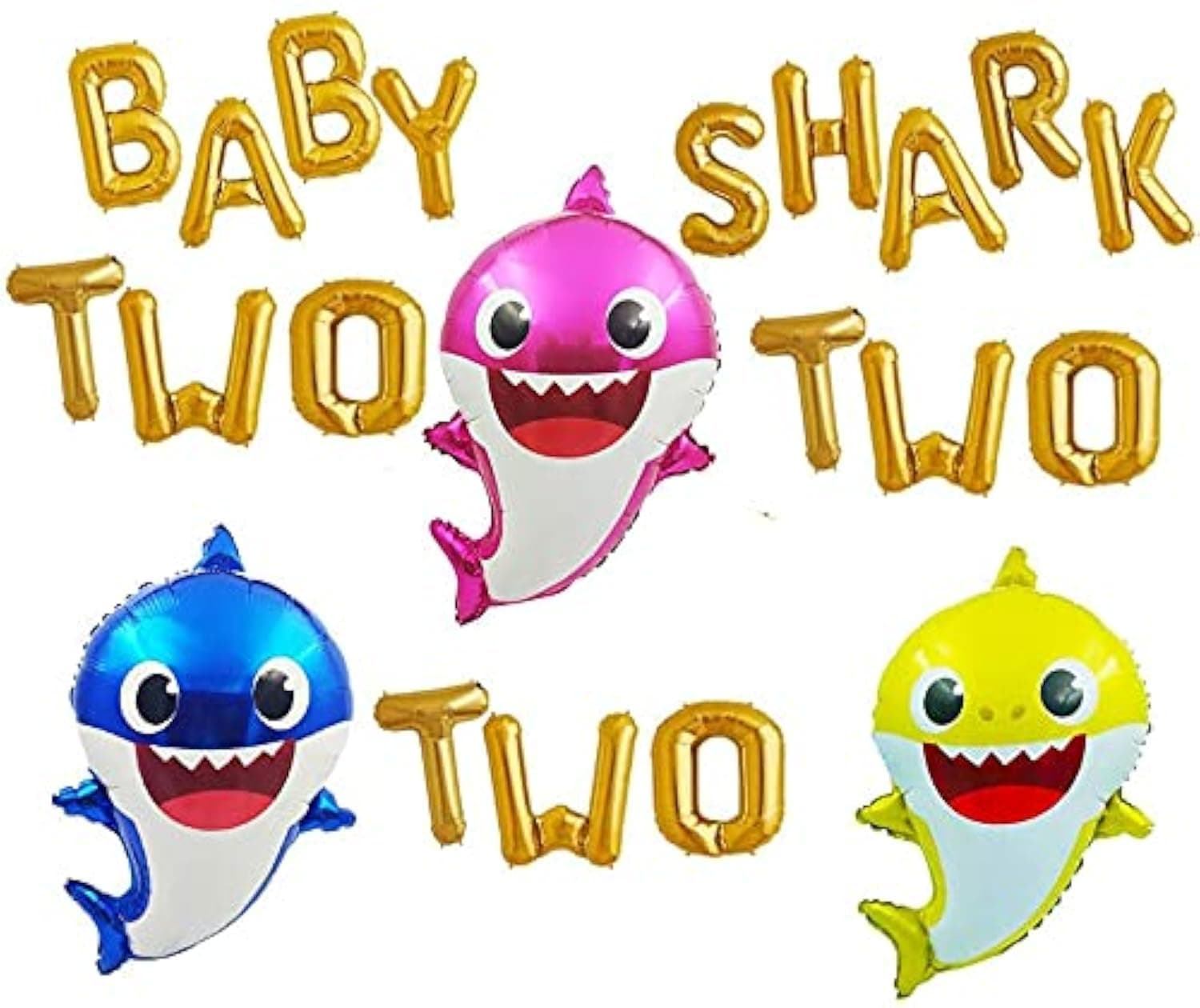 Baby Shark Theme Birthday Decorations - 5 Pcs 2nd Birthday Party Decoration For Boys| 2nd Birthday Decorations For Girls| Baby Shark Balloons | Foil Balloons For Birthday Decoration, Multi