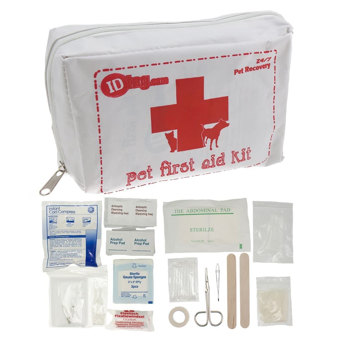 YAOBFUL46pc Pet First Aid Kit Cats Dogs Birds w/ Guide Travel Portable Bag Case Safety