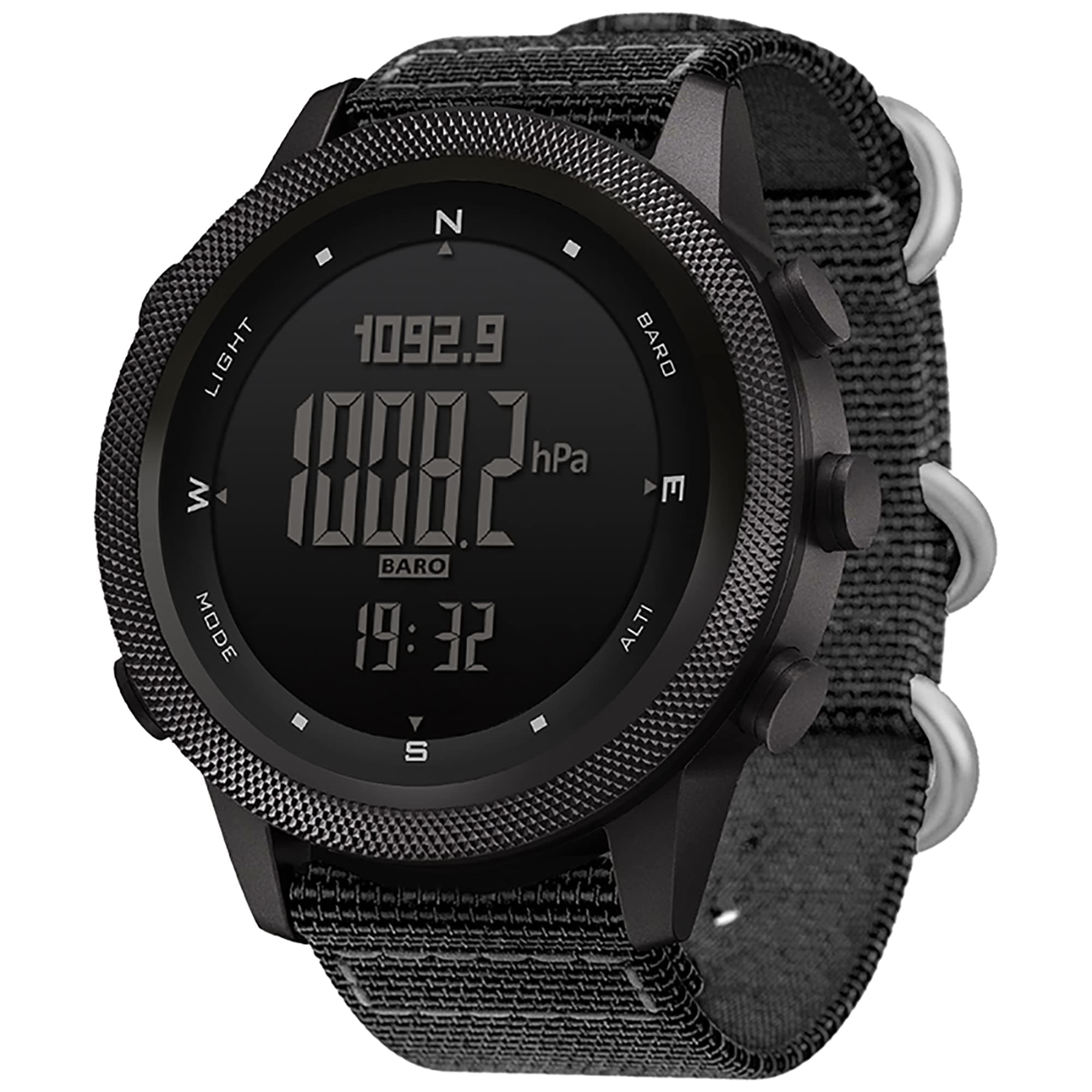 Military Watch for Men Large Face Tactical Survival Digital Wrist Watch with Altimeter, Compass, Barometer, Waterproof, Pedometer for Outdoor Sports & Hiking (Apache)