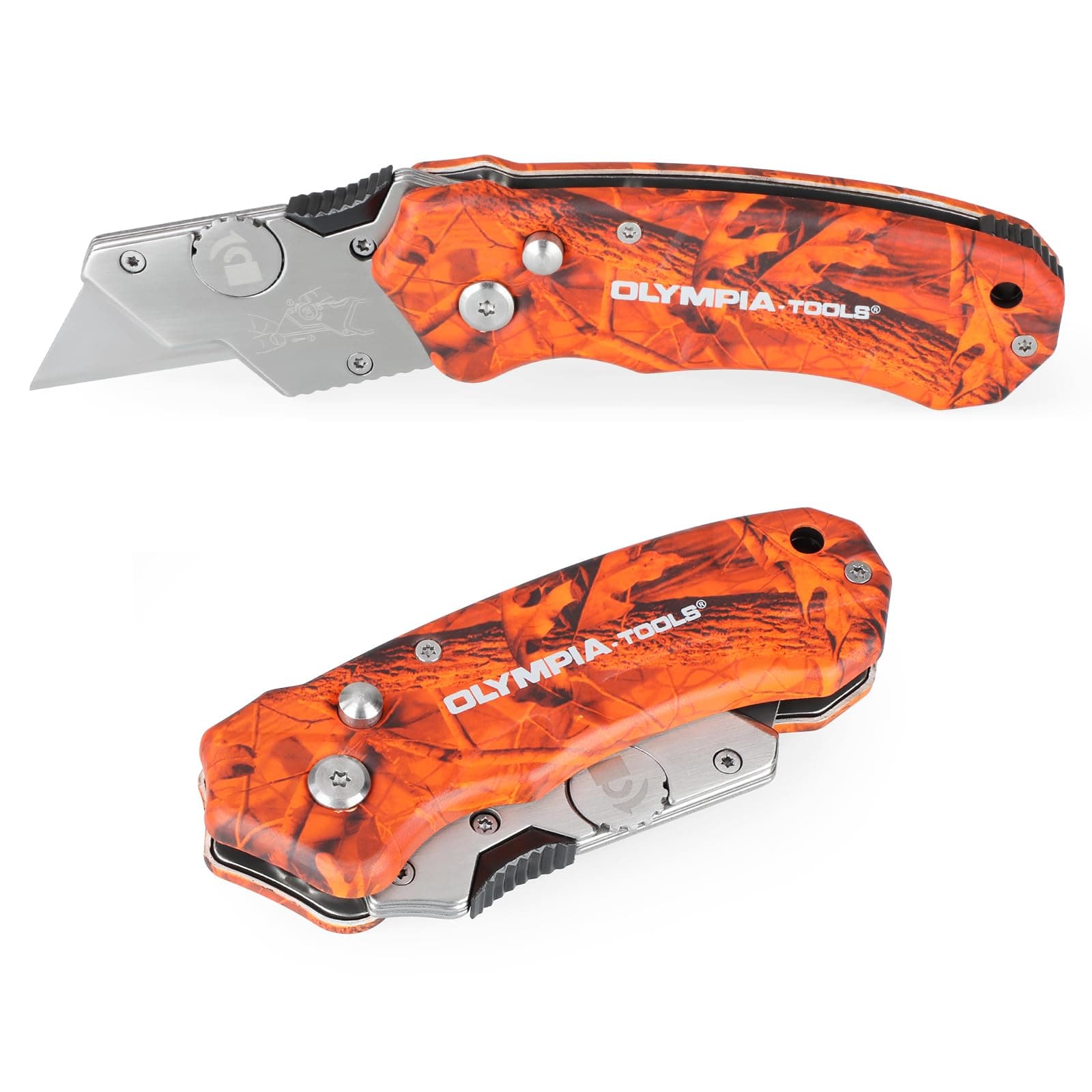 Design Folding Utility Knife, Orange Camo