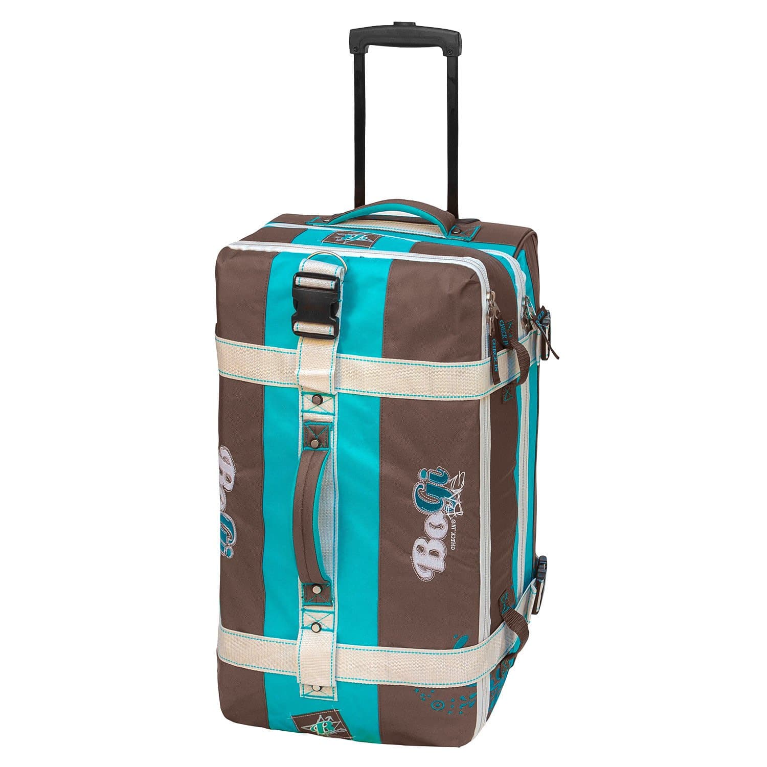 Travel bag Travel case Suitcase, 72 cm, 85 L, turquoise / brown
