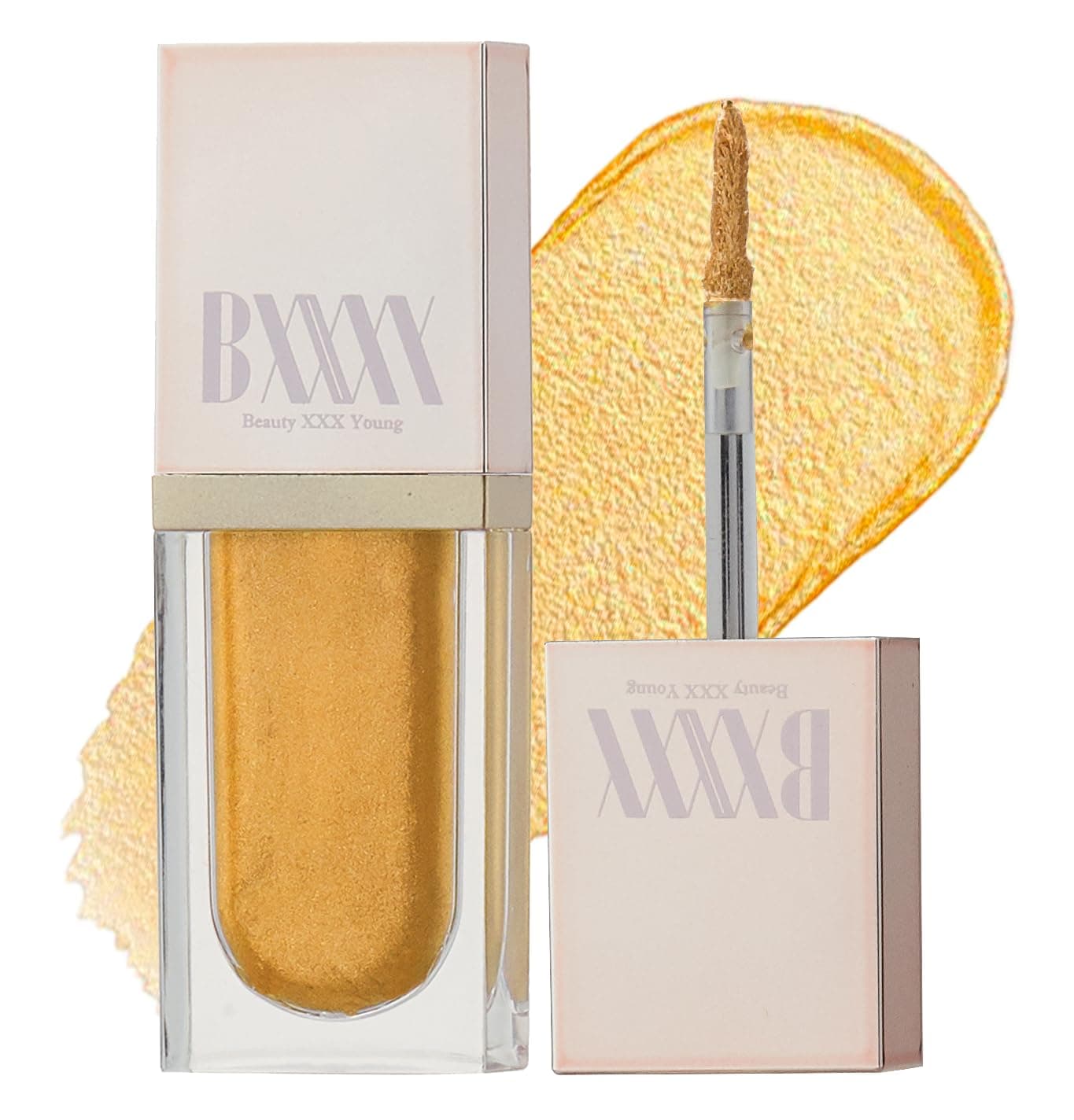 BXXXY Liquid eyeshadow glitter eyeshadow for eye makeup - Long-lasting, Smudge-proof, Vivid and Easy cleansing (5 colors) (Yellow)