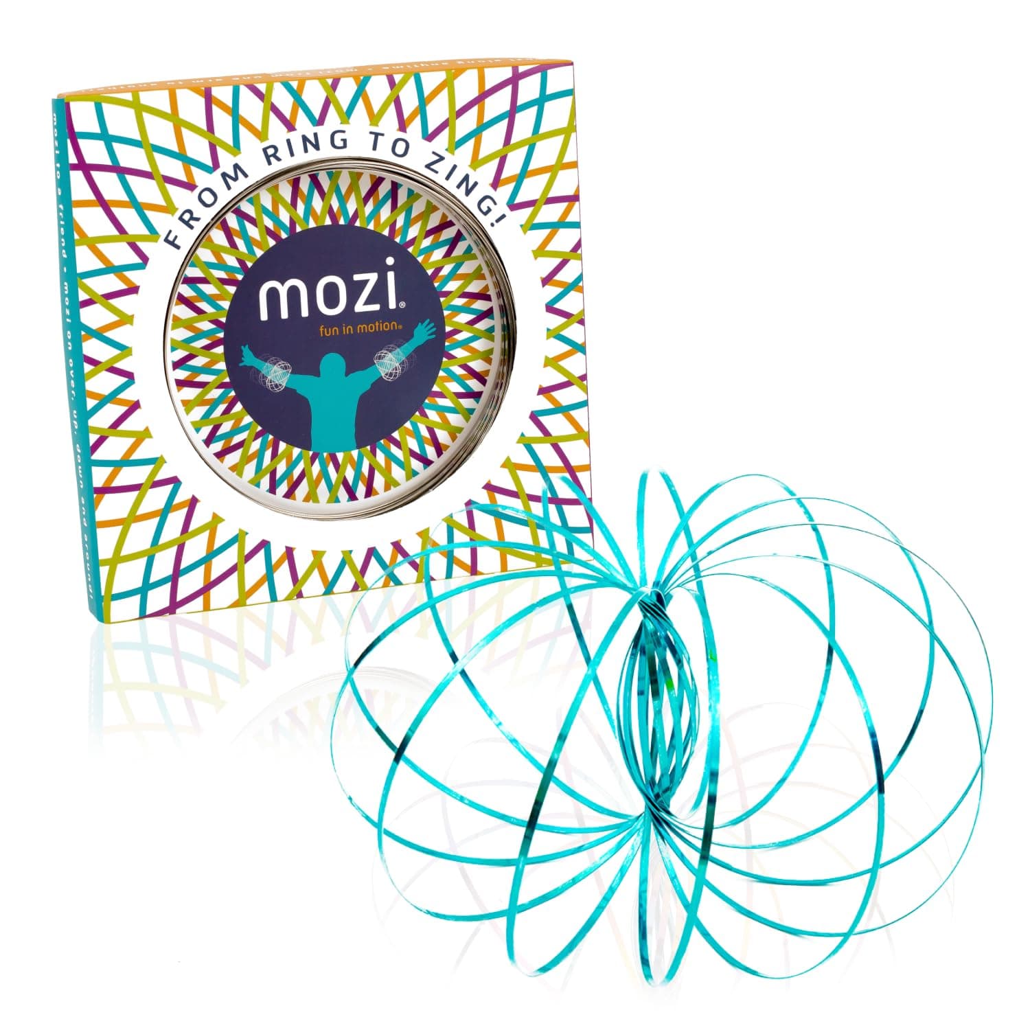 Mozi Geometric Magic Flow Bracelet - Easy to Use - 3D Spiral Toy, Spinning Bracelet for Children and Adults (Sapphire Blue)