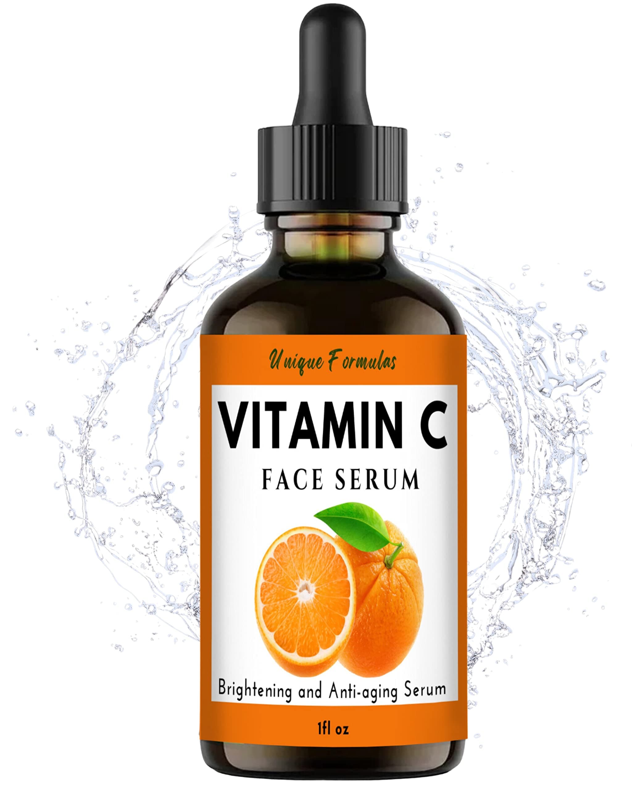 Vitamin C Brightening Serum, Flawless Face Serum For Dark Spots With Hyaluronic Acid, Organic Aloe, Vitamin E, Anti Aging Serum 1 Fl Oz