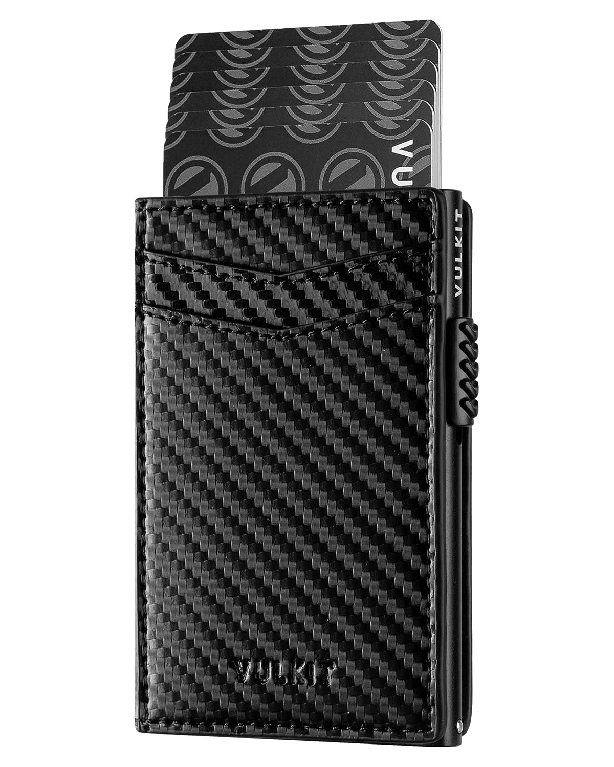 Men's Slim Wallets Pop Up Card Holder RFID Blocking Metal Wallet Minimalist Design Holds Up to 11 Cards