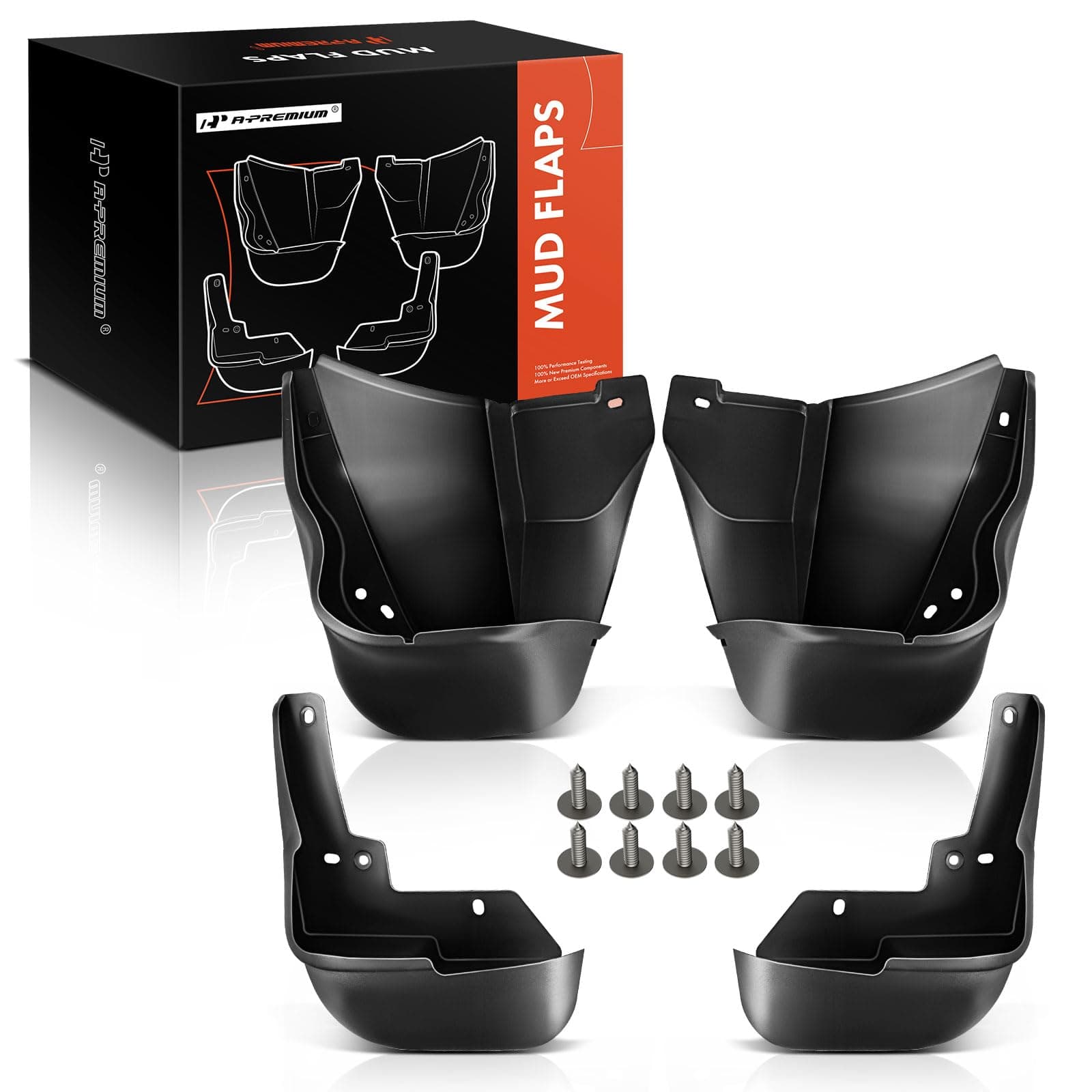 A-Premium Set of 4PCS Mud Flaps Splash Guards Mudguards Mudflaps with Hardware Kits Accessory Compatible with Honda Civic 1996-2000, 1996 1997 1998 1999 2000, Sedan & Coupe Only, Black, Front and Rear