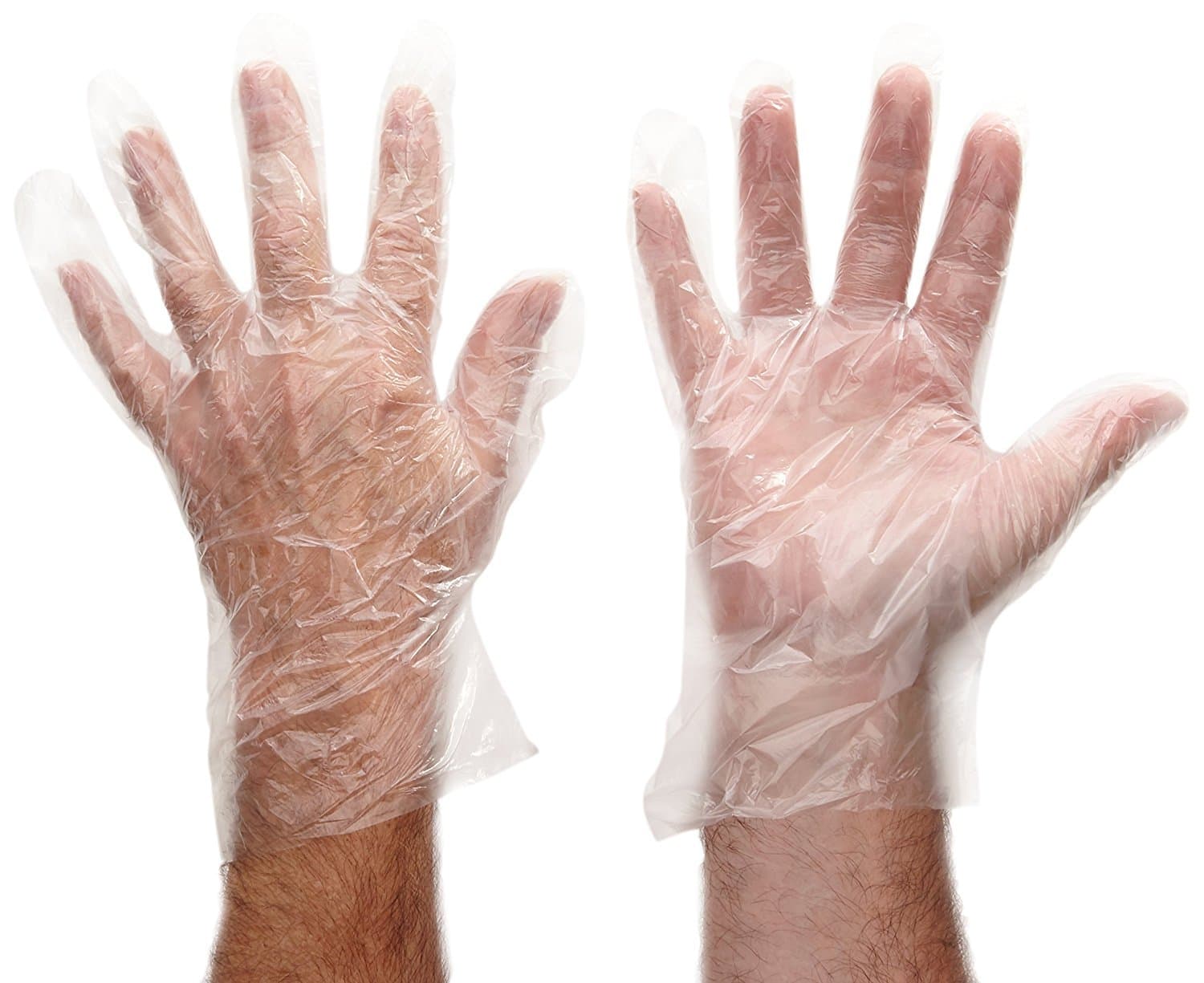 1000 Premium Polythene Gloves (10 x 100) Polythene Dispenser, Clear (Medium)